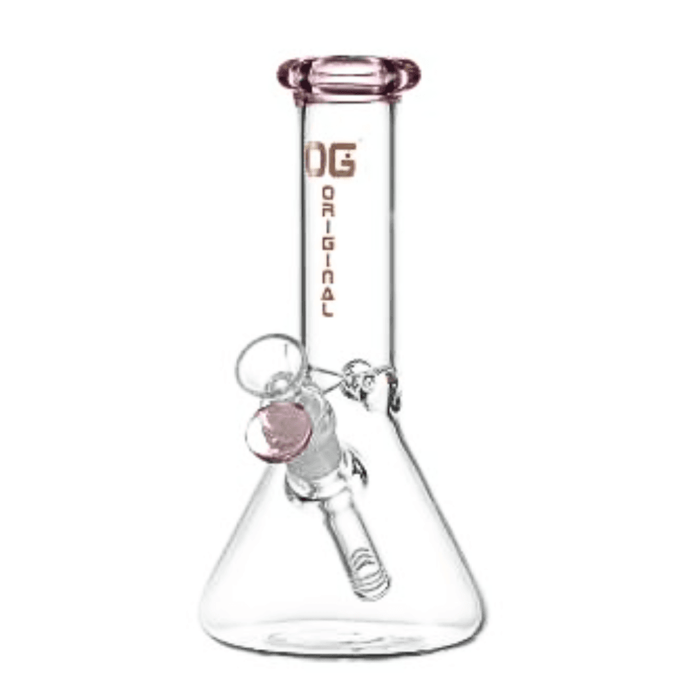 Mini Glass Beaker Bong Pink