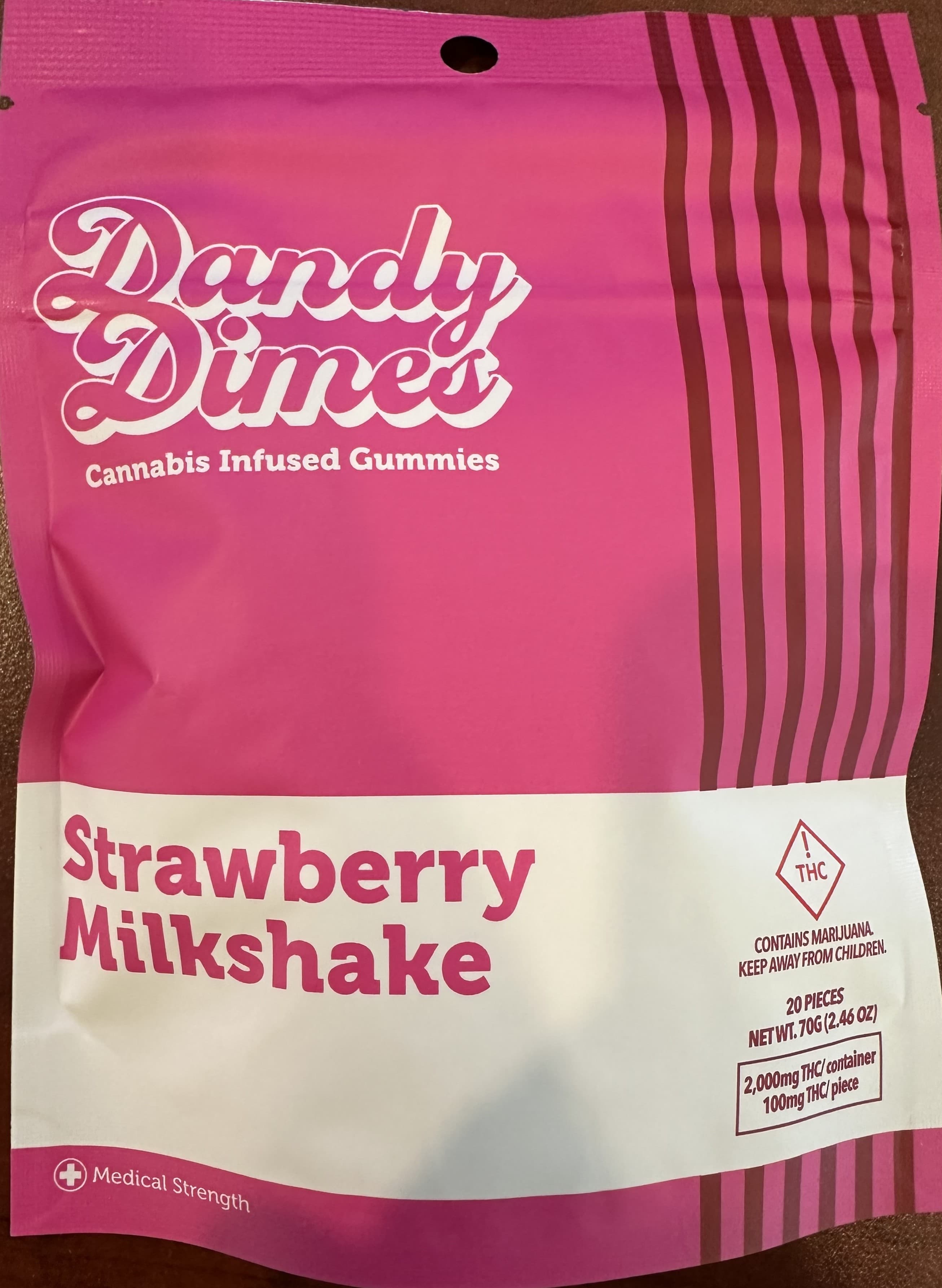 Dandy Dimes MED - Dandy Dimes Gummies - Strawberry Milkshake (2000mg)