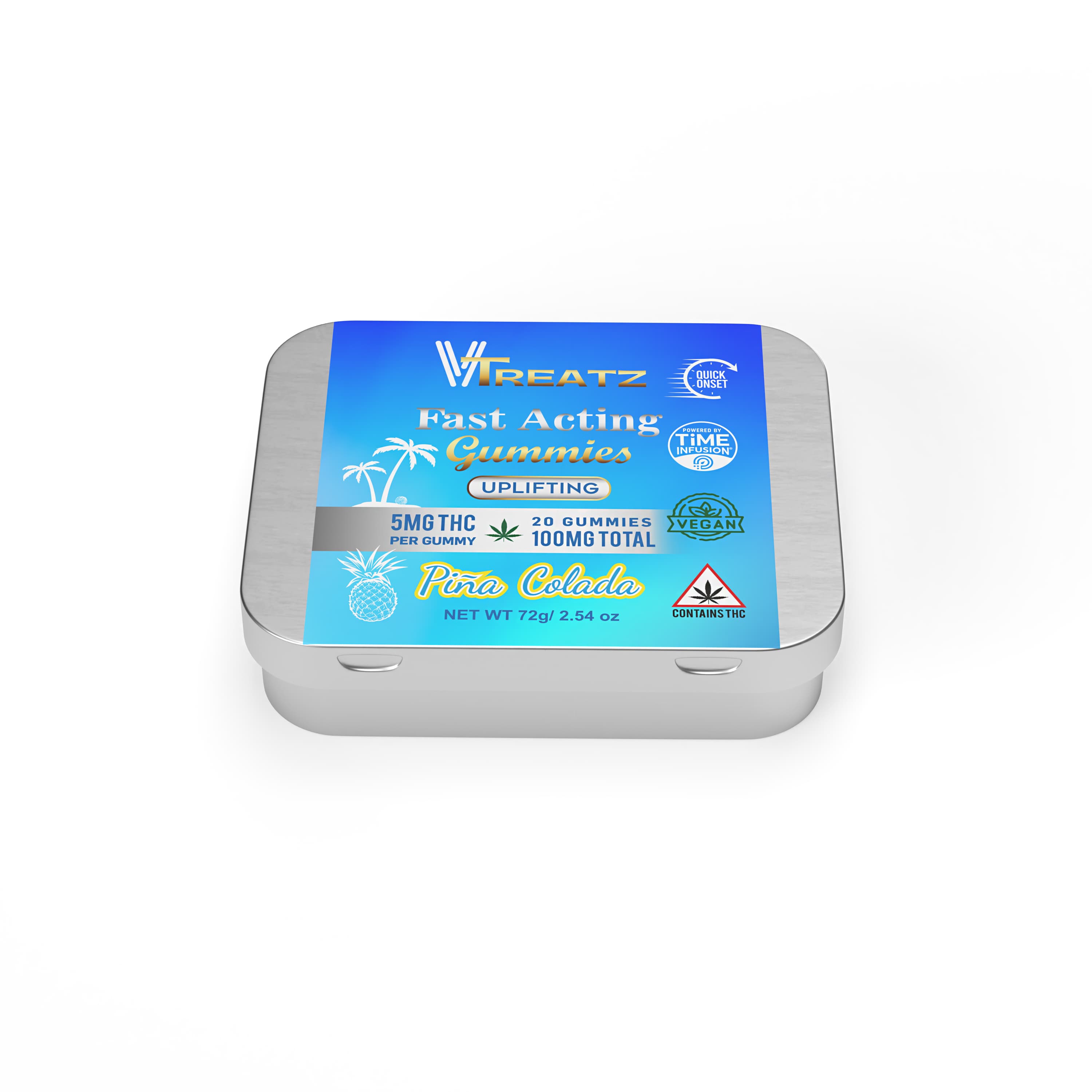 VTreatz 100mg Edible Pack | Pina Colada Gummies | VTreatz