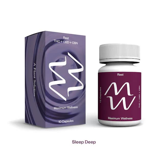 Maximum Wellness Rest Capsules 25mg 2:1:2 | (CBN:CBD:THC) X 10ct