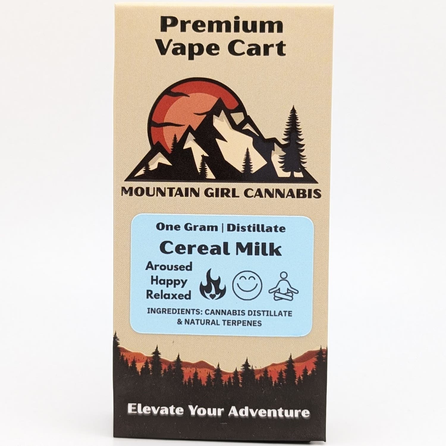 Mountain Girl Cannabis Cereal Milk | 1G Distillate Vape Cart