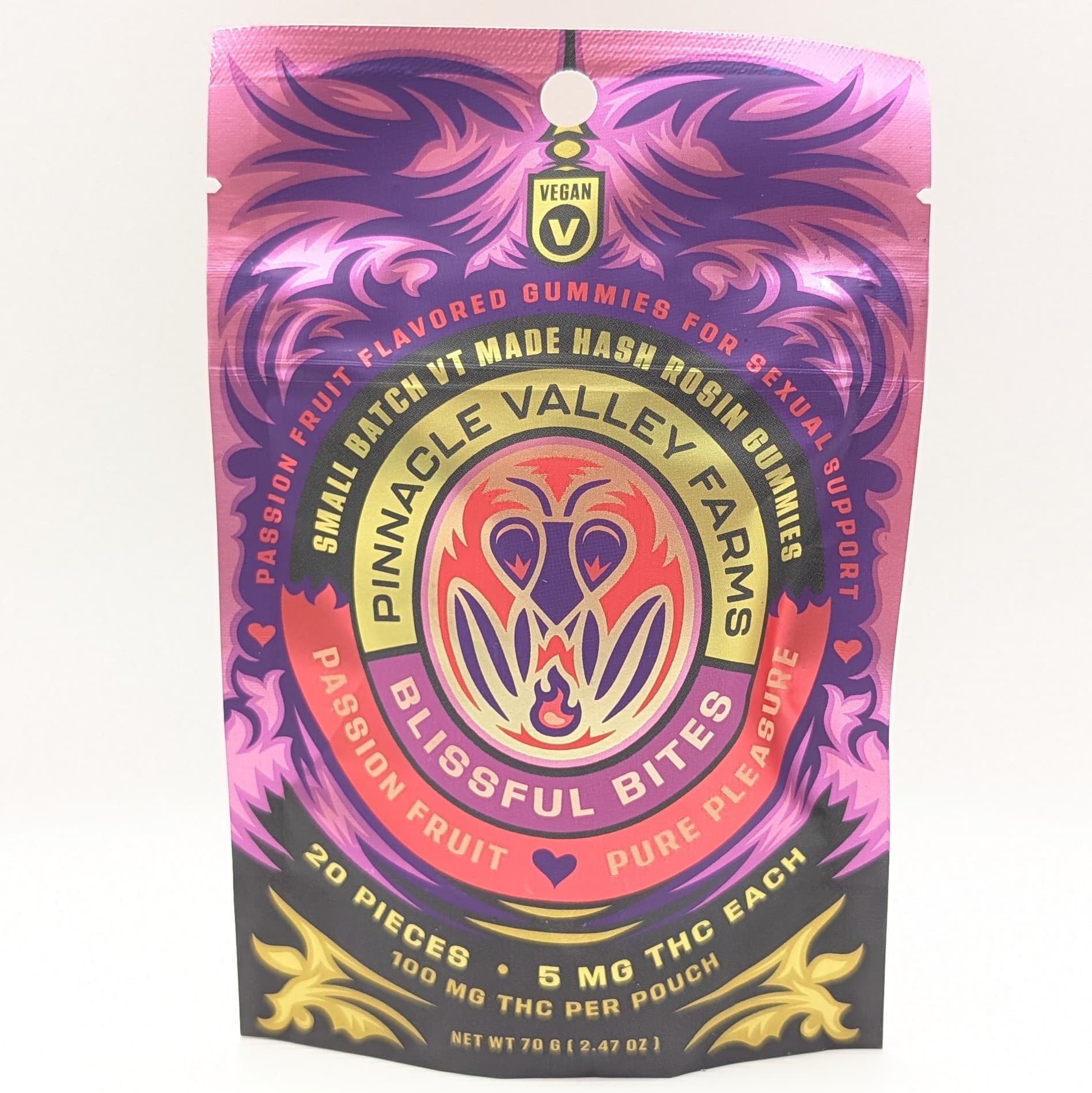 Pinnacle Valley Farms Blissful Bites of Passion Fruit Gummies 100mg