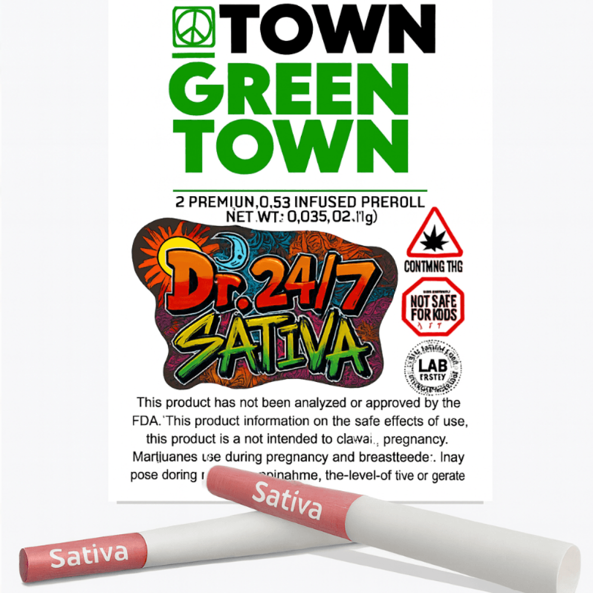 Beantown Greentown Dr. 24/7 - Infused Pre-Roll 2-Pack - Sativa - 1g