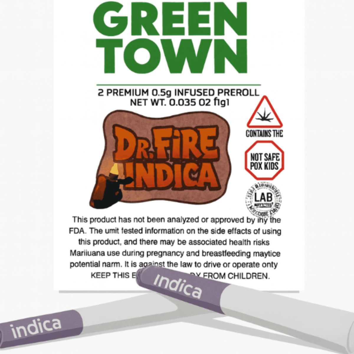 Beantown Greentown Dr. Fire - Infused Pre-Roll 2-Pack - Indica - 1g