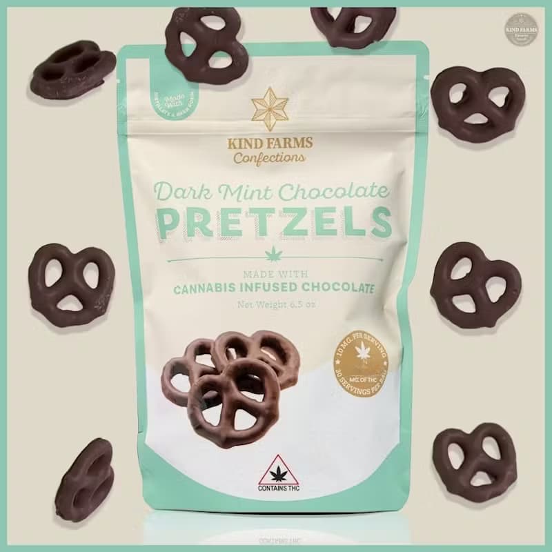 Kind Farms Reserve Dark Mint Chocolate Covered Pretzels 200mg