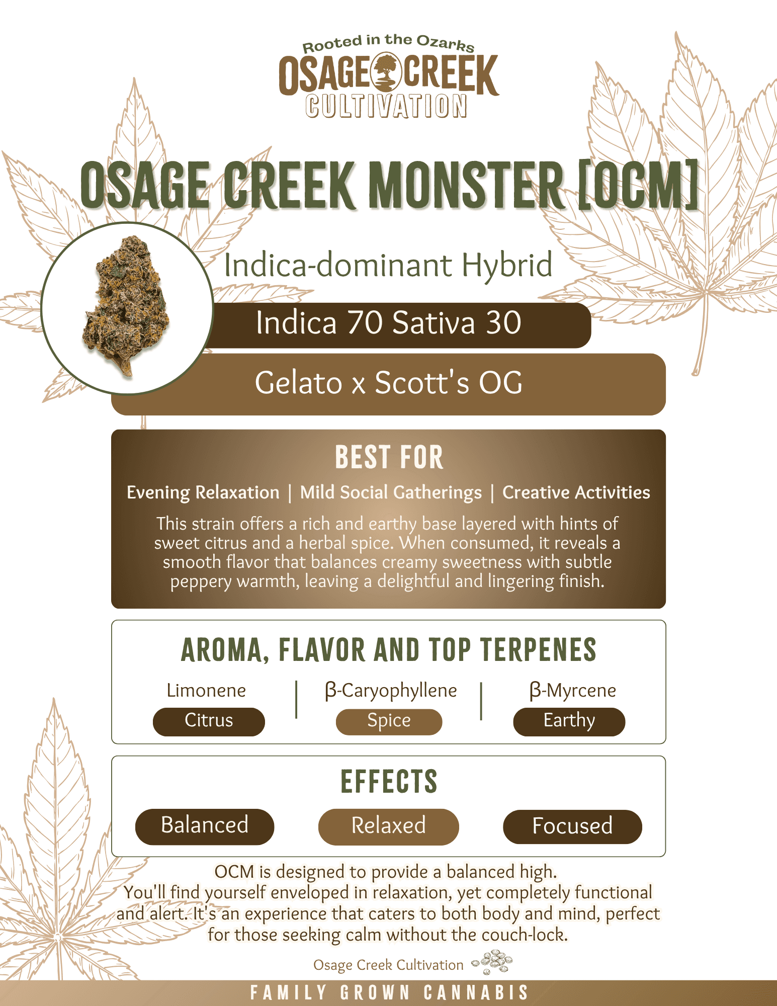 Osage Creek OCM Flower