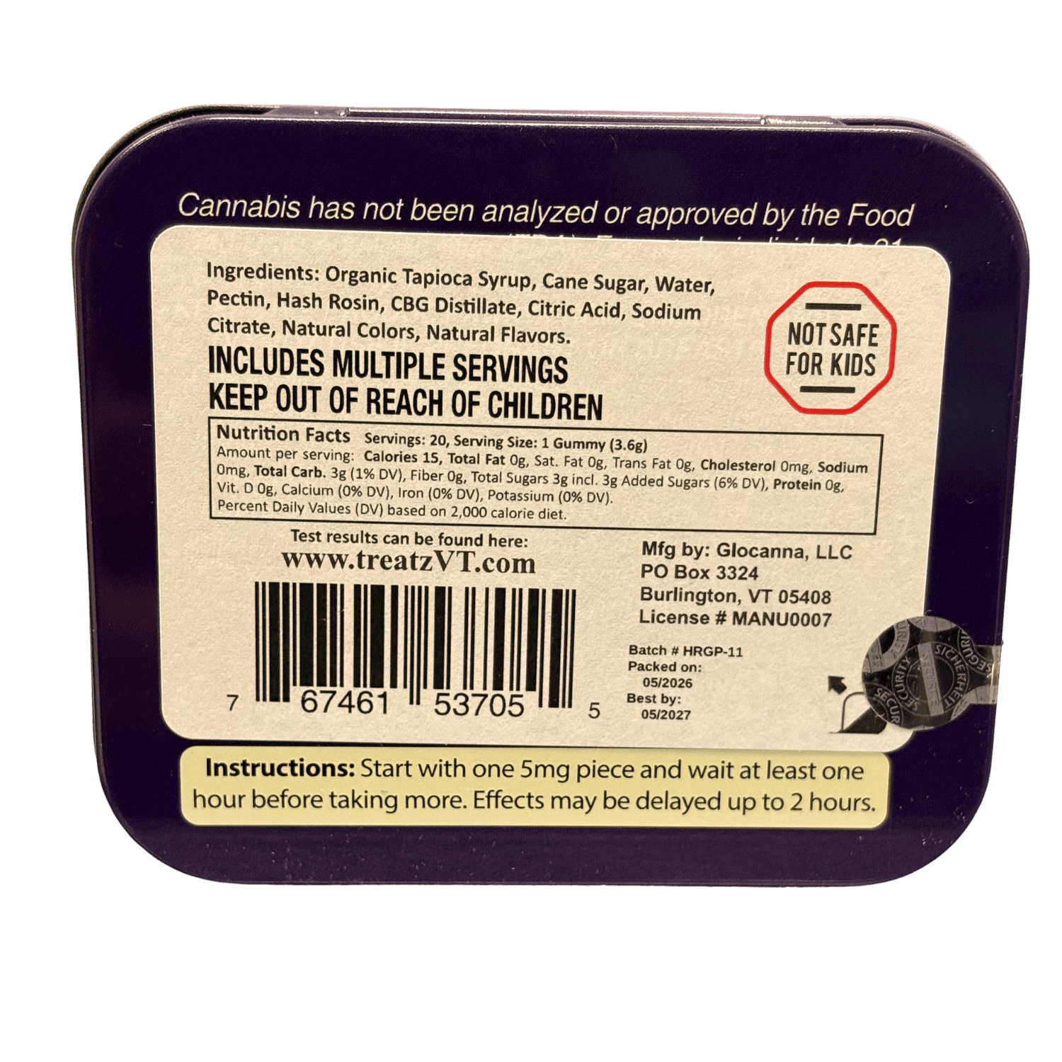 VTreatz Grape Punch Hash Rosin Gummies | 100mg | VTreatz