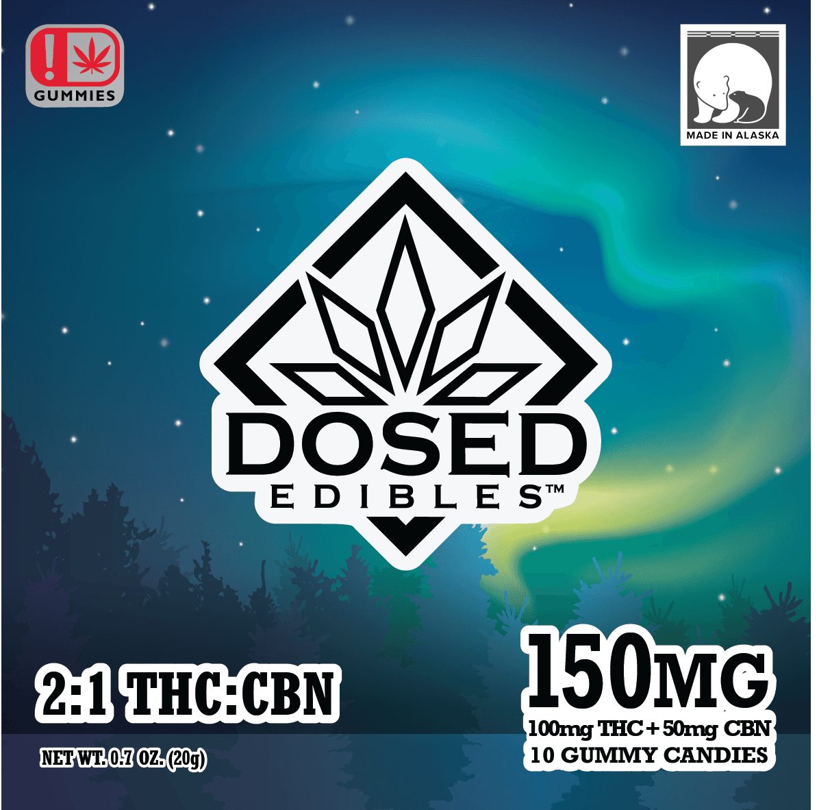 Dosed 2:1 THC:CBN (100mg) Gummies by Dosed Edibles