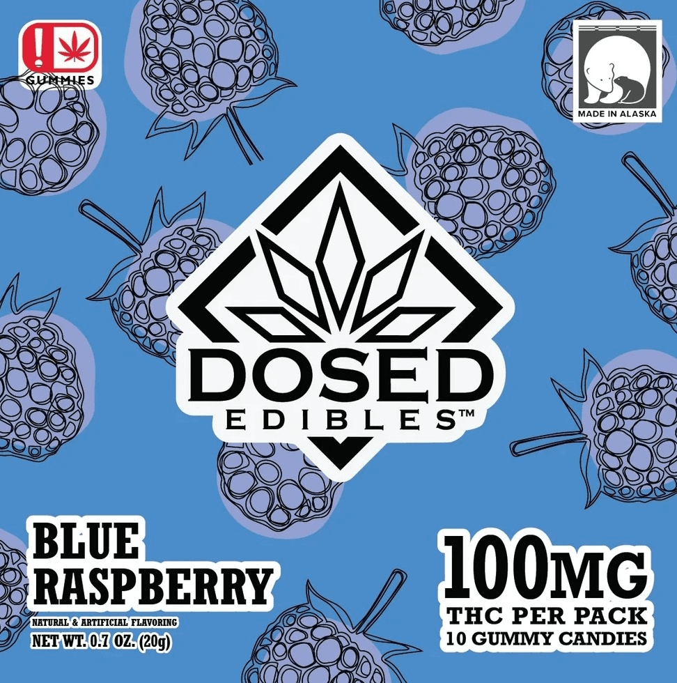 Dosed Blue Raspberry (100mg) Dosed Gummies 10pk