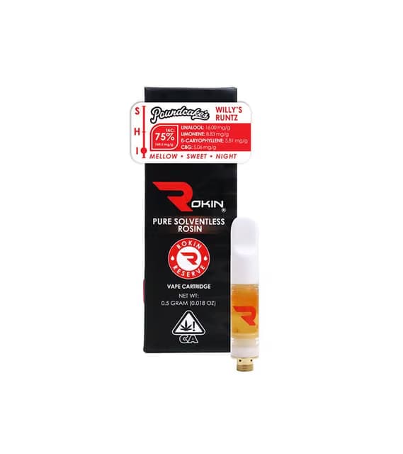 Rokin Cannabis Willys Runtz | Reserve | 0.5g Rosin Cartridge