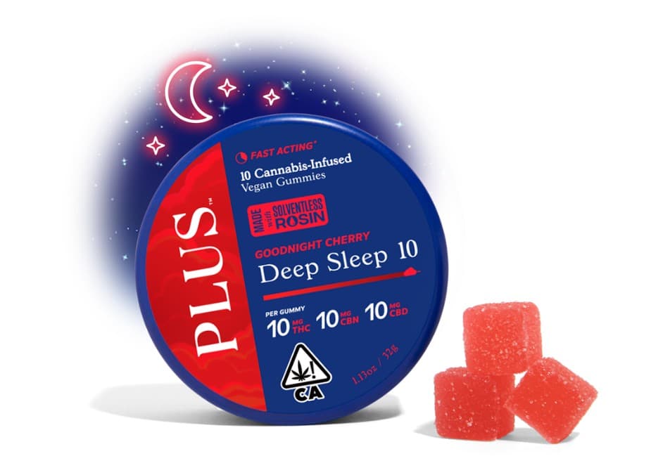 PLUS 10:10:10 GOODNIGHT CHERRY GUMMIES 10 PACK 100MG