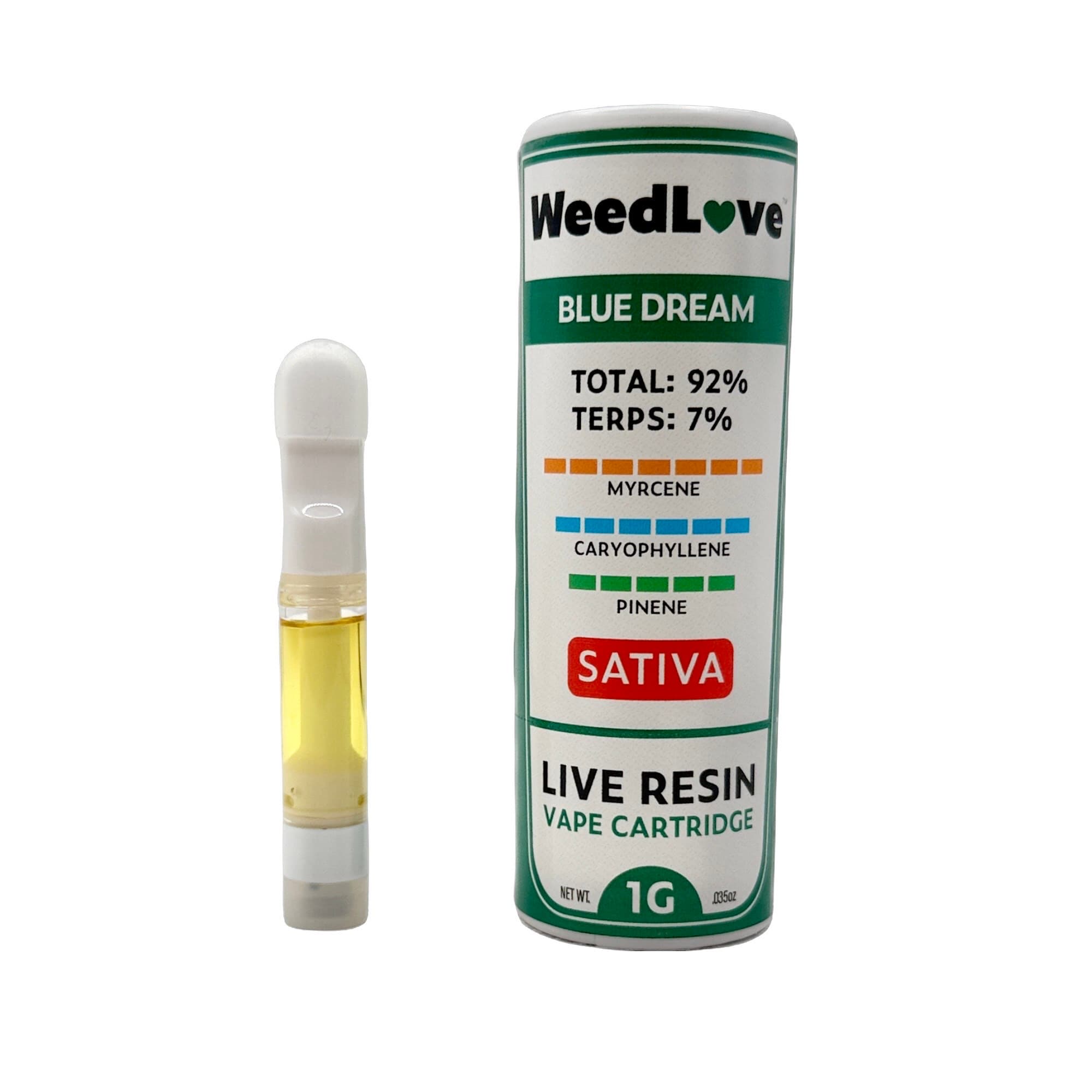WeedLove BLUE DREAM LIVE RESIN CARTRIDGE 1G