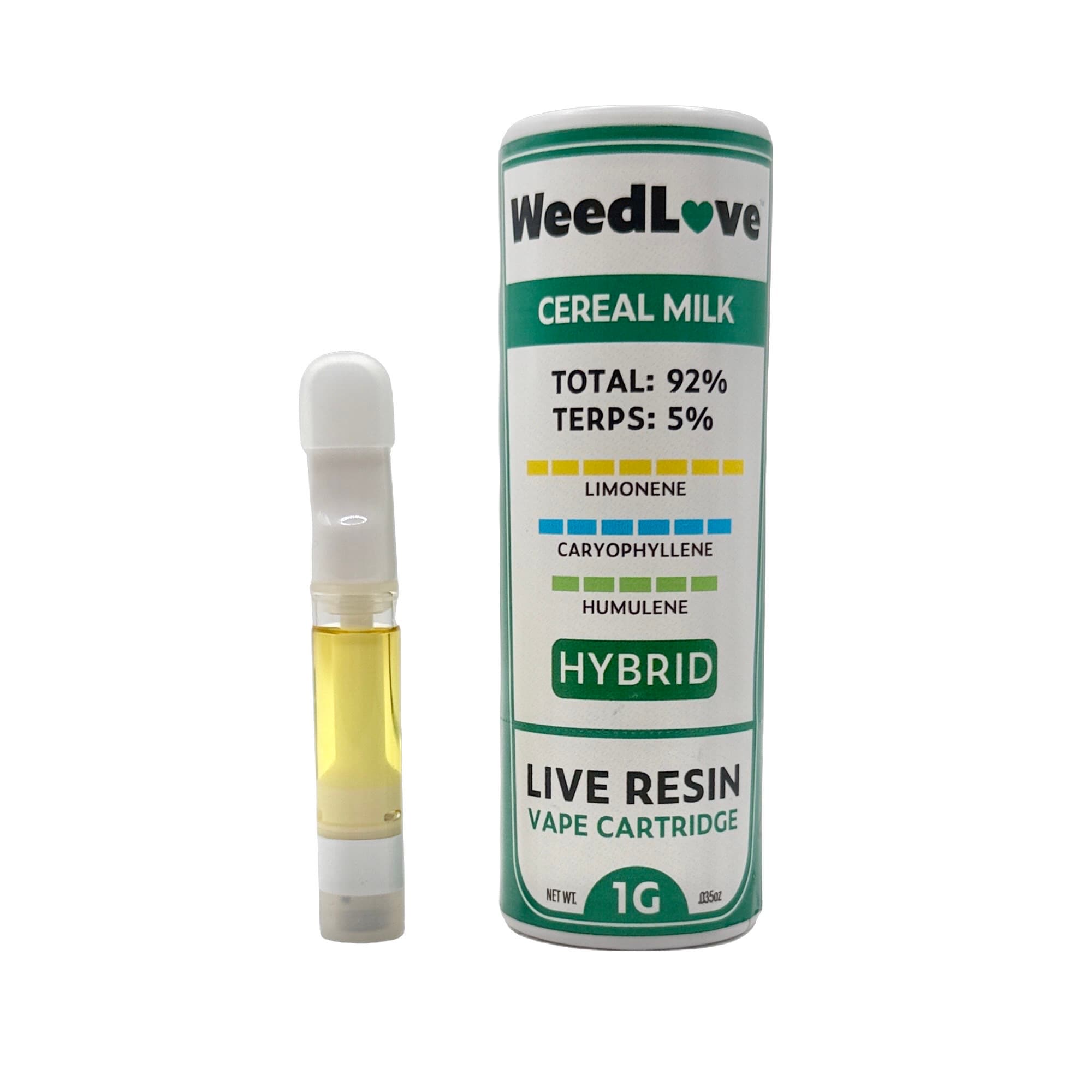 WeedLove CEREAL MILK LIVE RESIN CARTRIDGE 1G