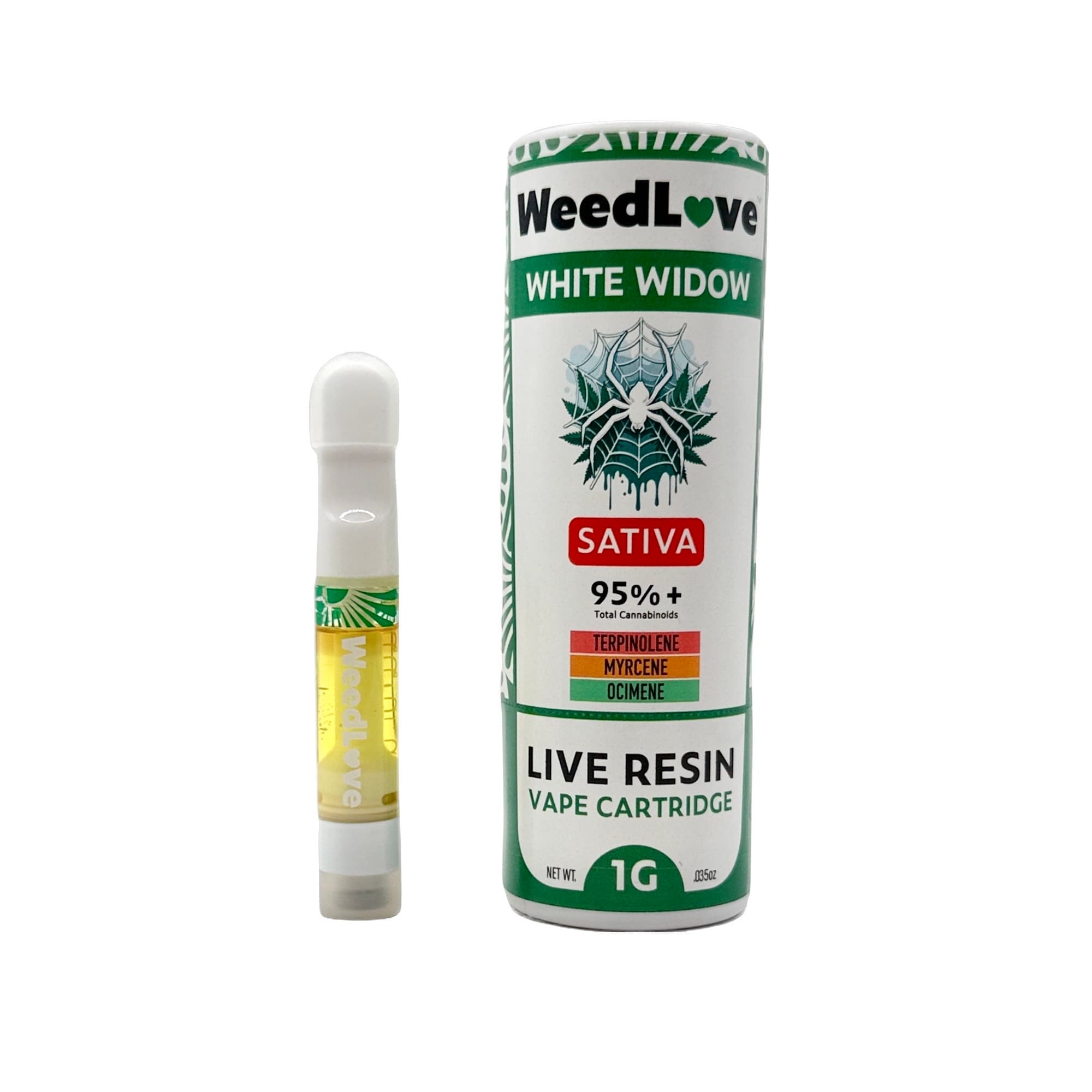 WeedLove WHITE WIDOW LIVE RESIN CARTRIDGE 1G