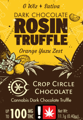 Crop Circle Chocolate Orange Yuzu Zest Dark Chocolate Truffle | 100mg (THC) (Live Hash Rosin) | Crop Circle Chocolate
