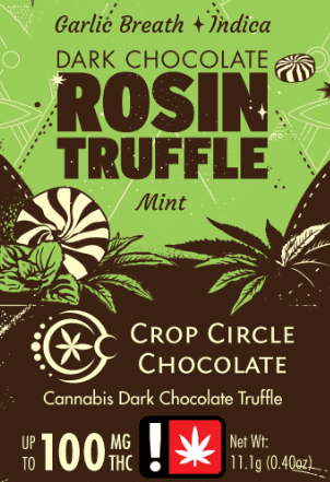 Crop Circle Chocolate Mint Dark Chocolate Truffle | 100mg (THC) (Live Hash Rosin) | Crop Circle Chocolate
