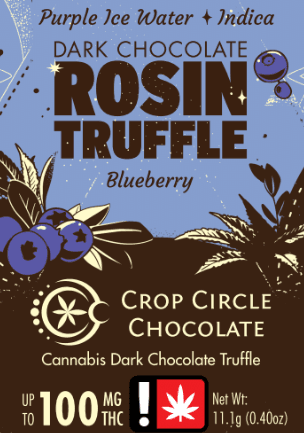 Crop Circle Chocolate Blueberry Dark Chocolate Truffle | 100mg (THC) (Live Hash Rosin) | Crop Circle Chocolate