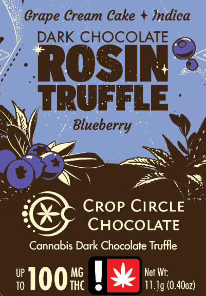 Crop Circle x BNK | 100MG | Solventless Blueberry Dark Chocolate Truffles | 5pk