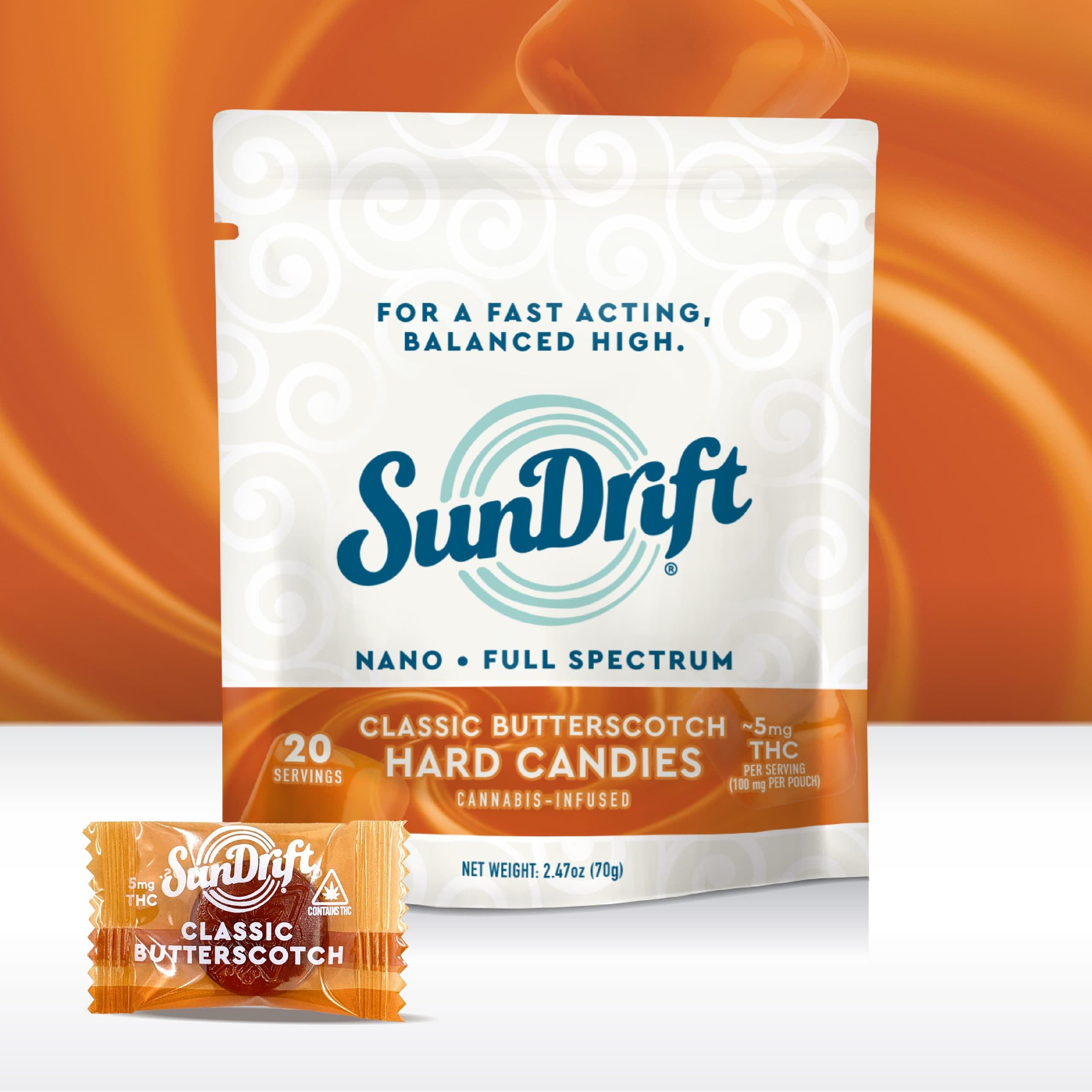 Sundrift Butterscotch | 20pk Hard Candy | 100mg