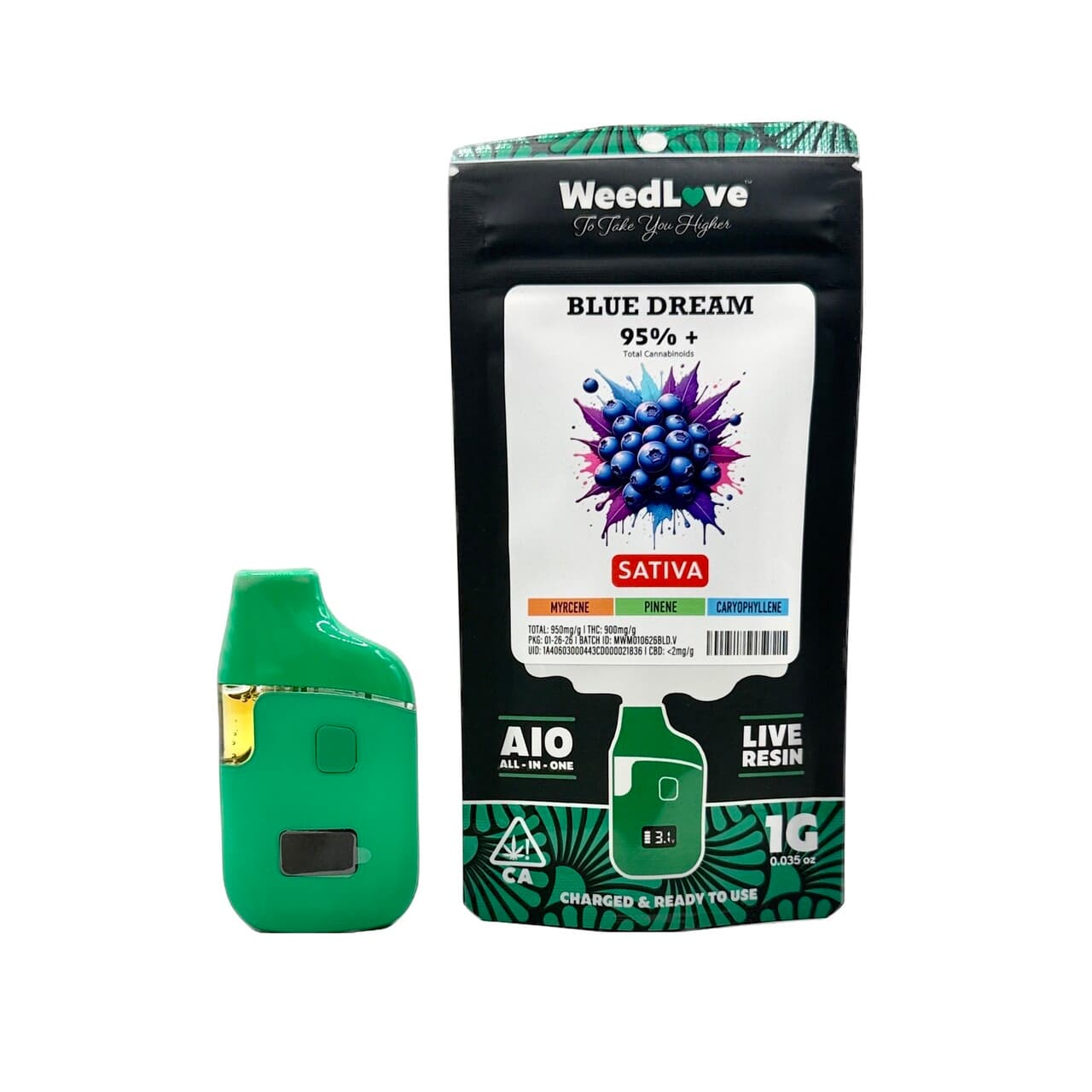 WeedLove BLUE DREAM LIVE RESIN AIO 1G