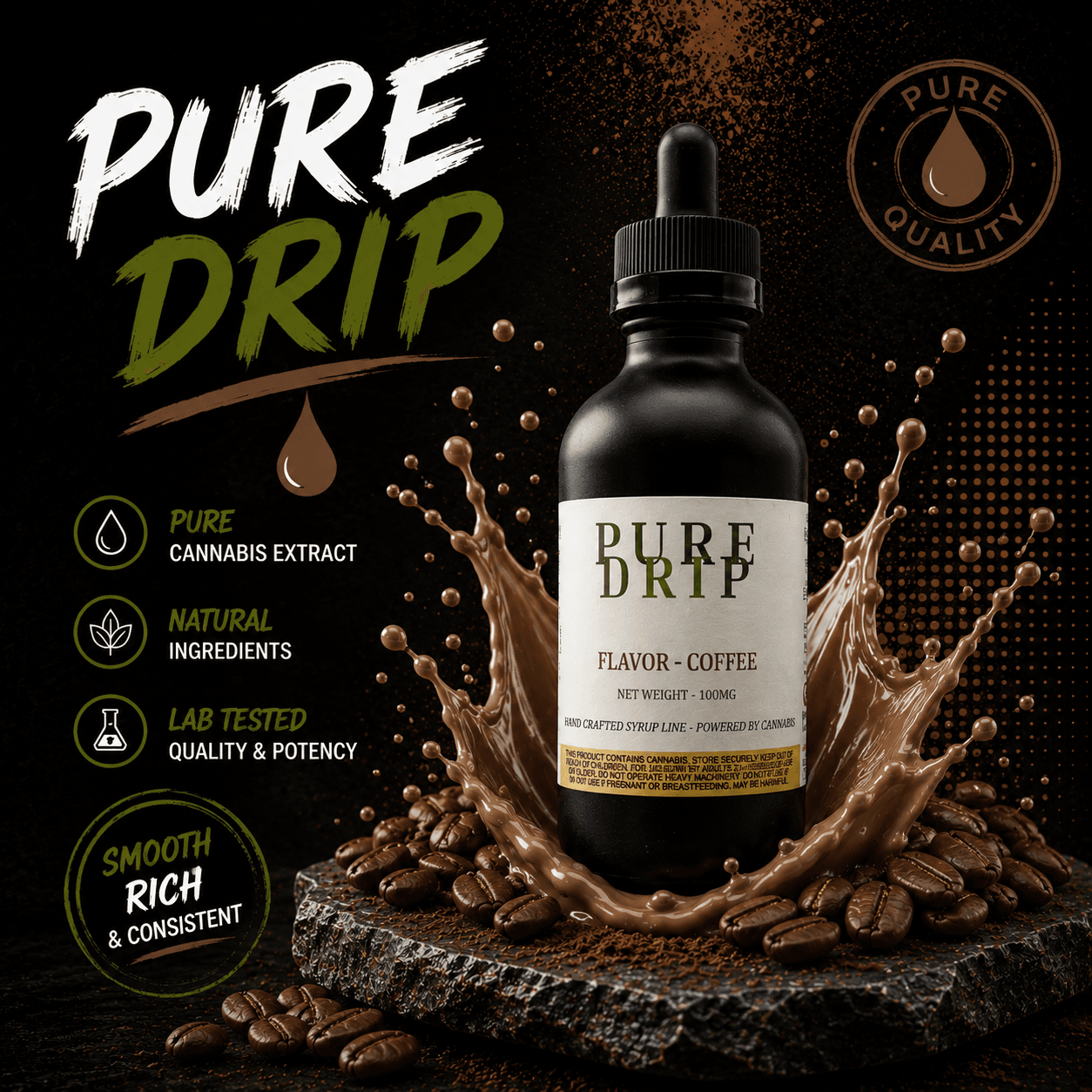 Green Med Pros Pure Drip - Coffee Syrup - 100mg