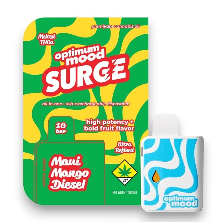 Optimum Mood Maui Mango Diesel 1g Bold Fruit Flavor Disposable (Optimum Mood)