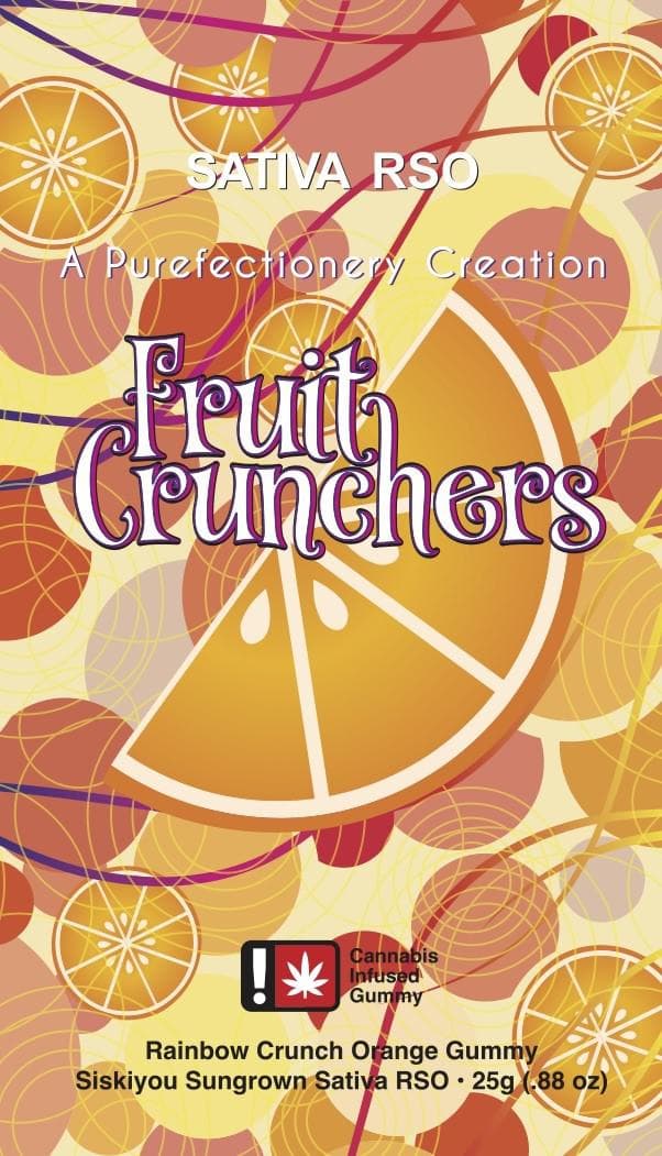 Purefectionery Orange "Fruit Crunchers" Gummy Bar | 10pc 100mg (THC) (RSO)