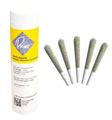 Primo BC Sungrown ORIGINAL GROWERS WHITE WIDOW PRE-ROLLS - 2.5
