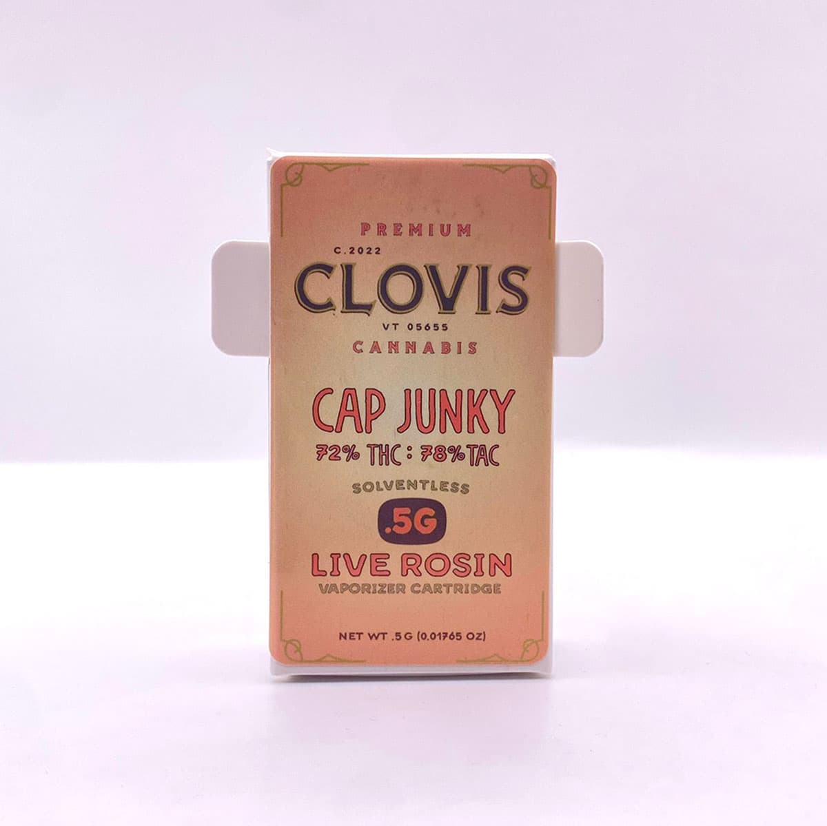 Clovis Cap Junky - .5g Live Rosin Vape Cartridge - Clovis