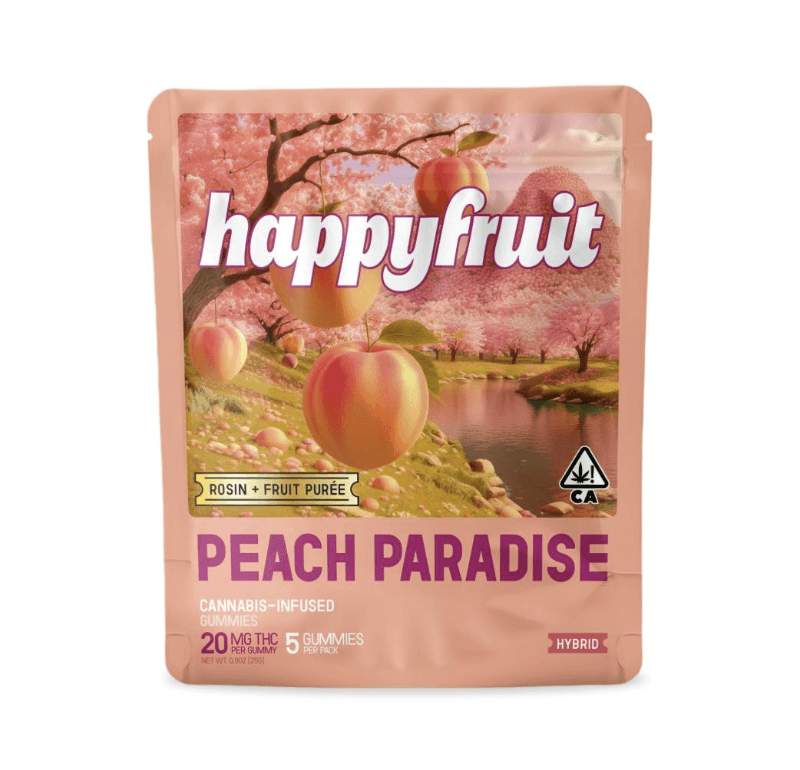 HAPPY FRUIT Peach Paradise Rosin Gummies 5ct 100mg