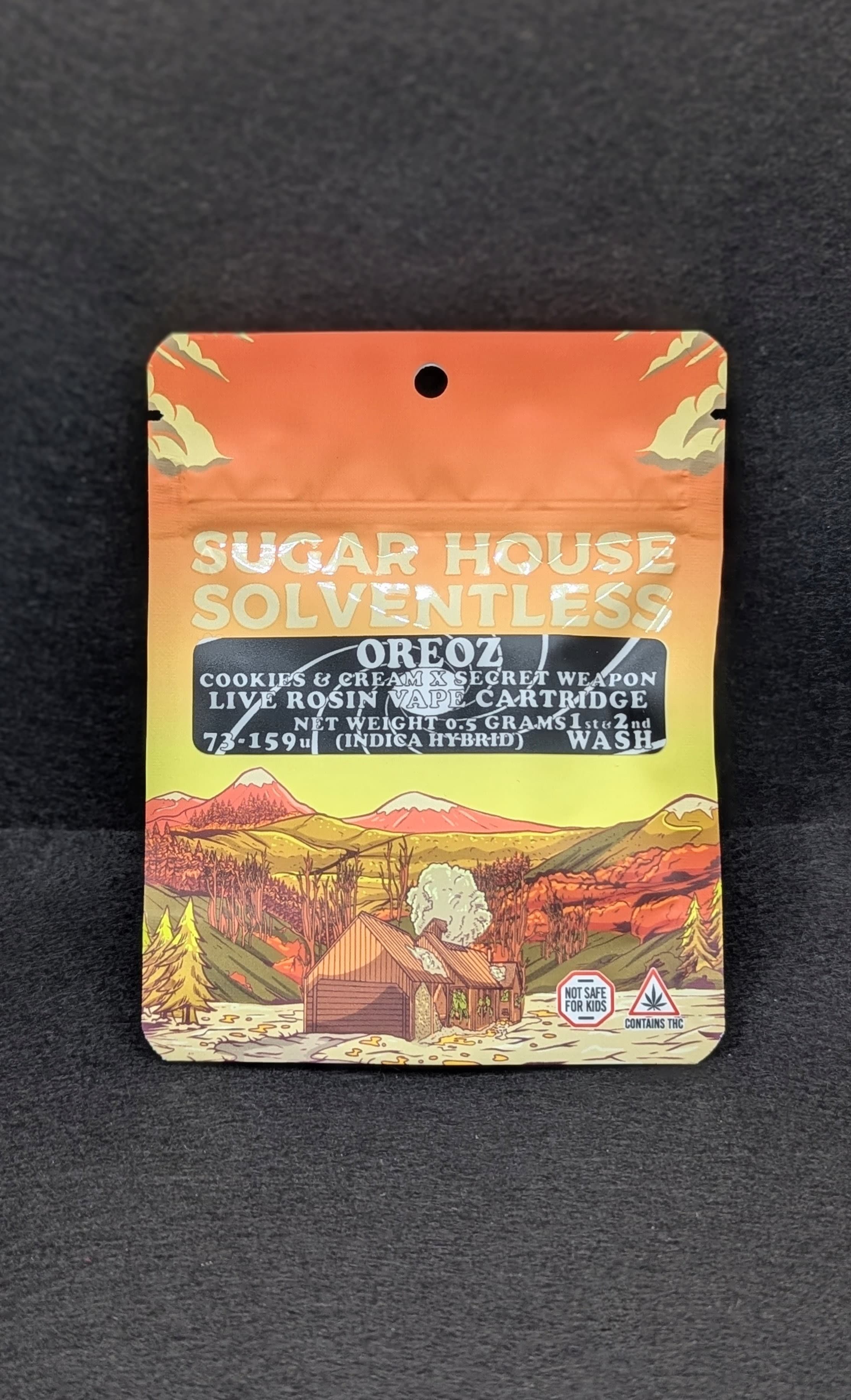 Sugar House Solventless Oreoz V2 - .5g Live Rosin Vape Cartridge - Sugar House Solventless