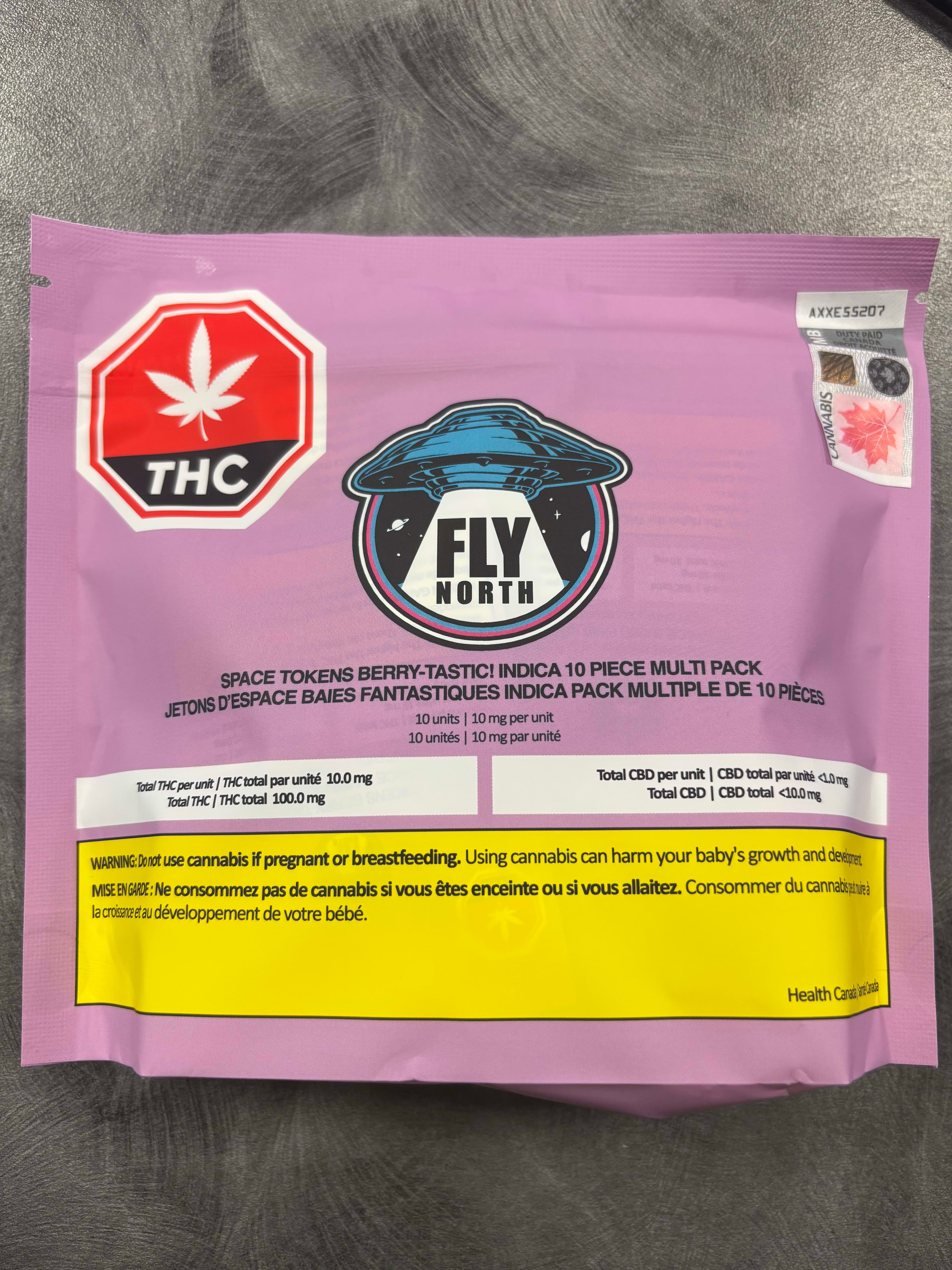 BLOSSIM INC. Fly North 10 Piece distillate gummies- Berry-Tastic! Indica