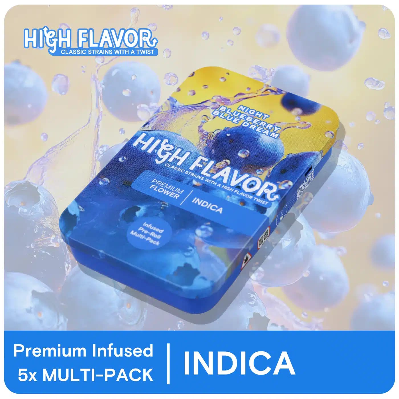 High Flavor Blueberry Blue Dream Infused Pre-Roll | Night | .5G 5 Pack