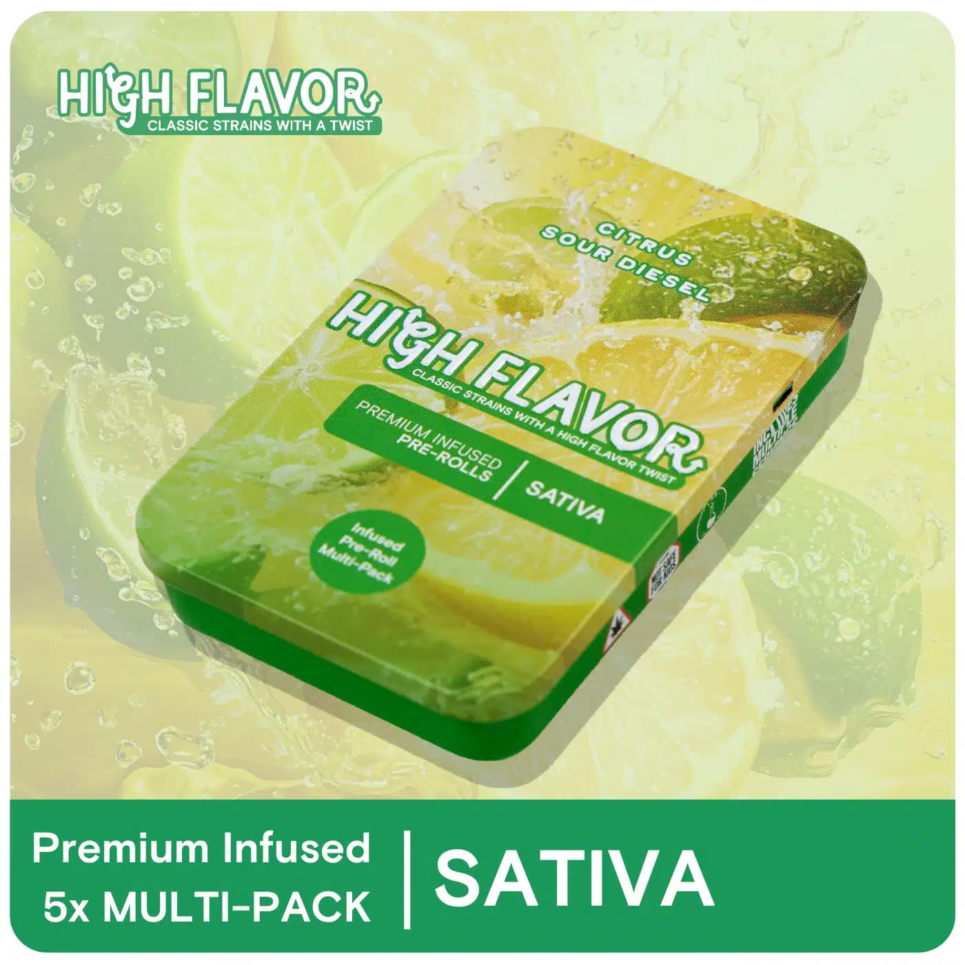 High Flavor Citrus Sour Diesel Infused Pre-Roll | .5g | 5 Pack