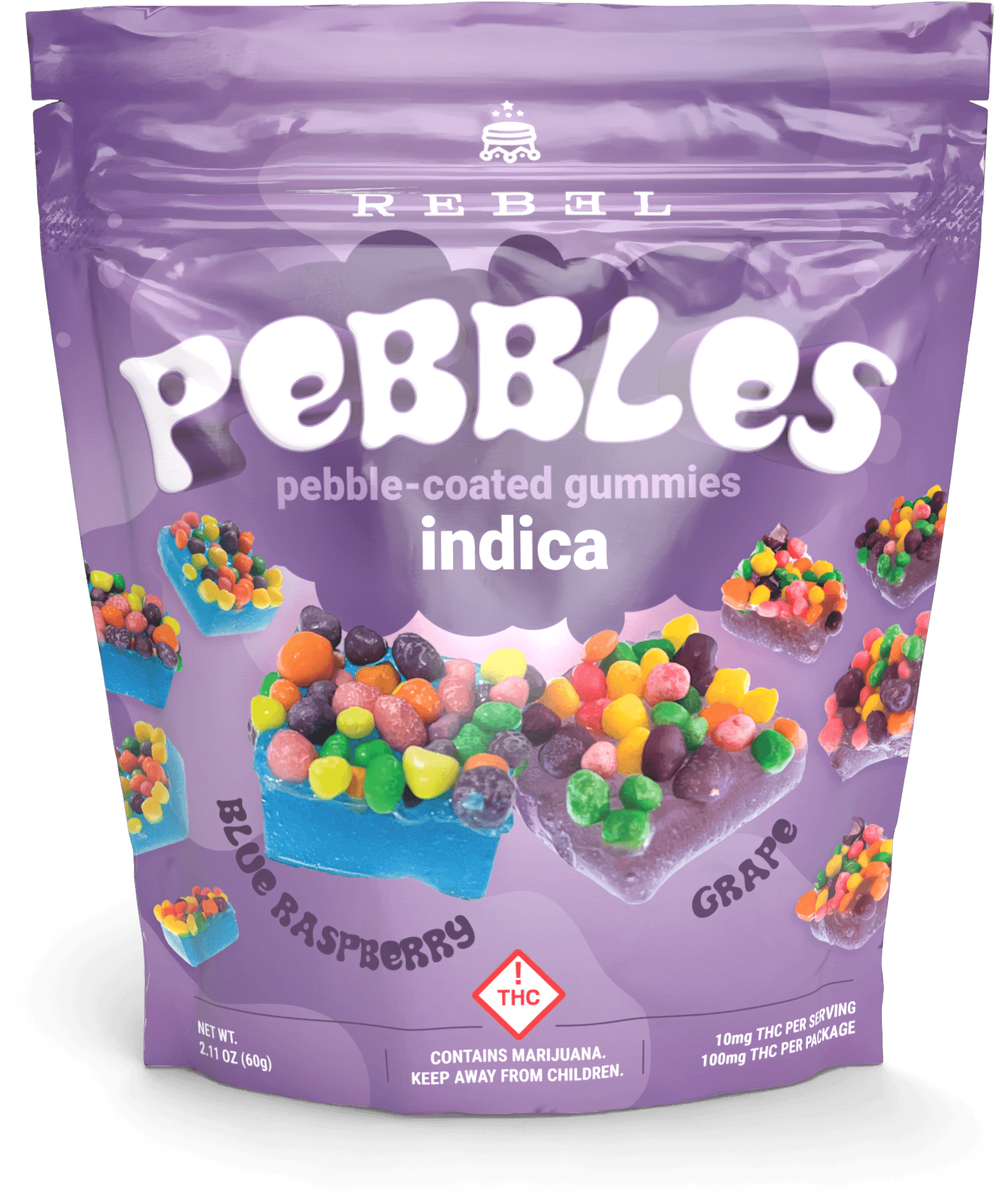 Pebbles 100mg Gummies - Indica
