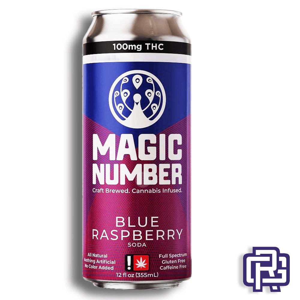 Magic Number Blue Raspberry Nano Soda | 12oz 25mg (THC) | Magic Number