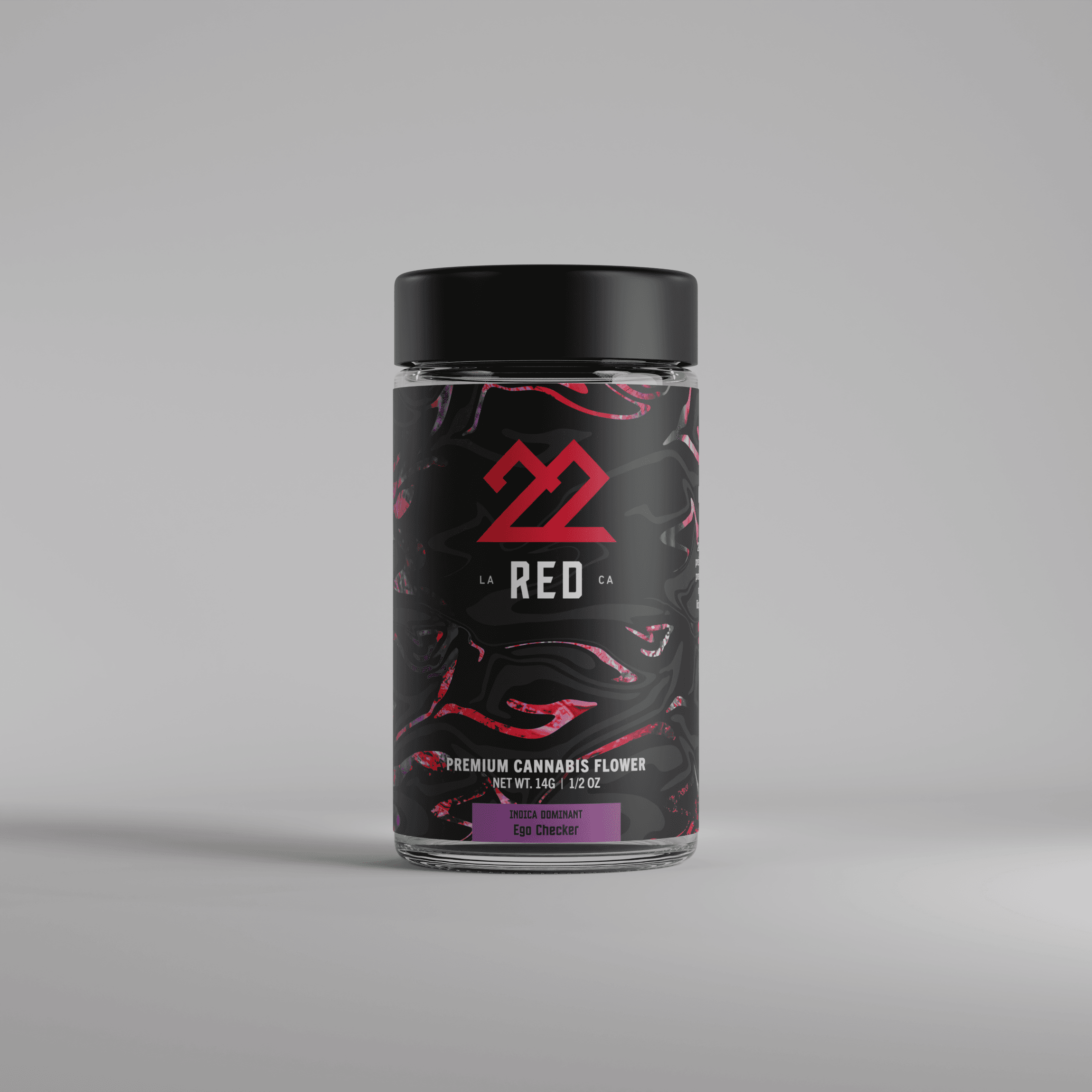 22Red Ego Checker Flower Jar