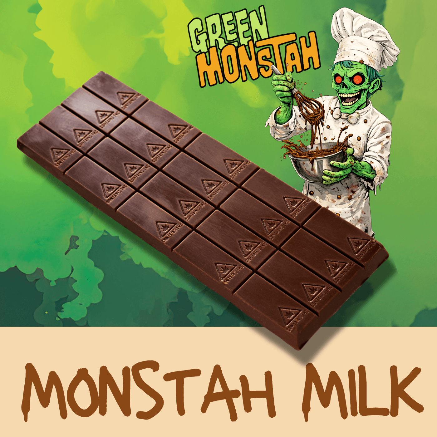 Green Monstah Monstah Milk | Green Monstah RSO Chocolate Bar | 20 Piece (90-110mg)