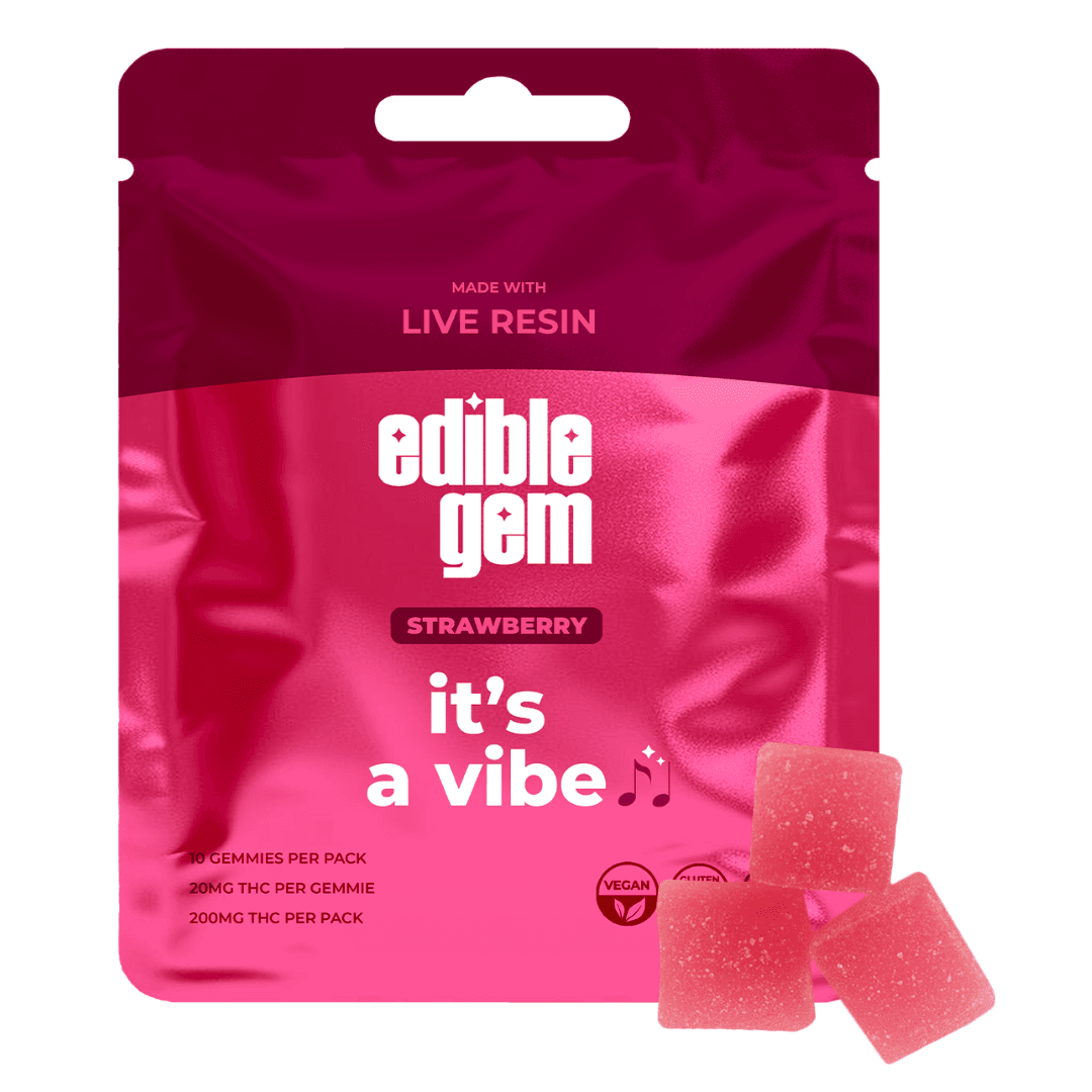 Edible Gem It's a Vibe Strawberry Live Resin Gummies
