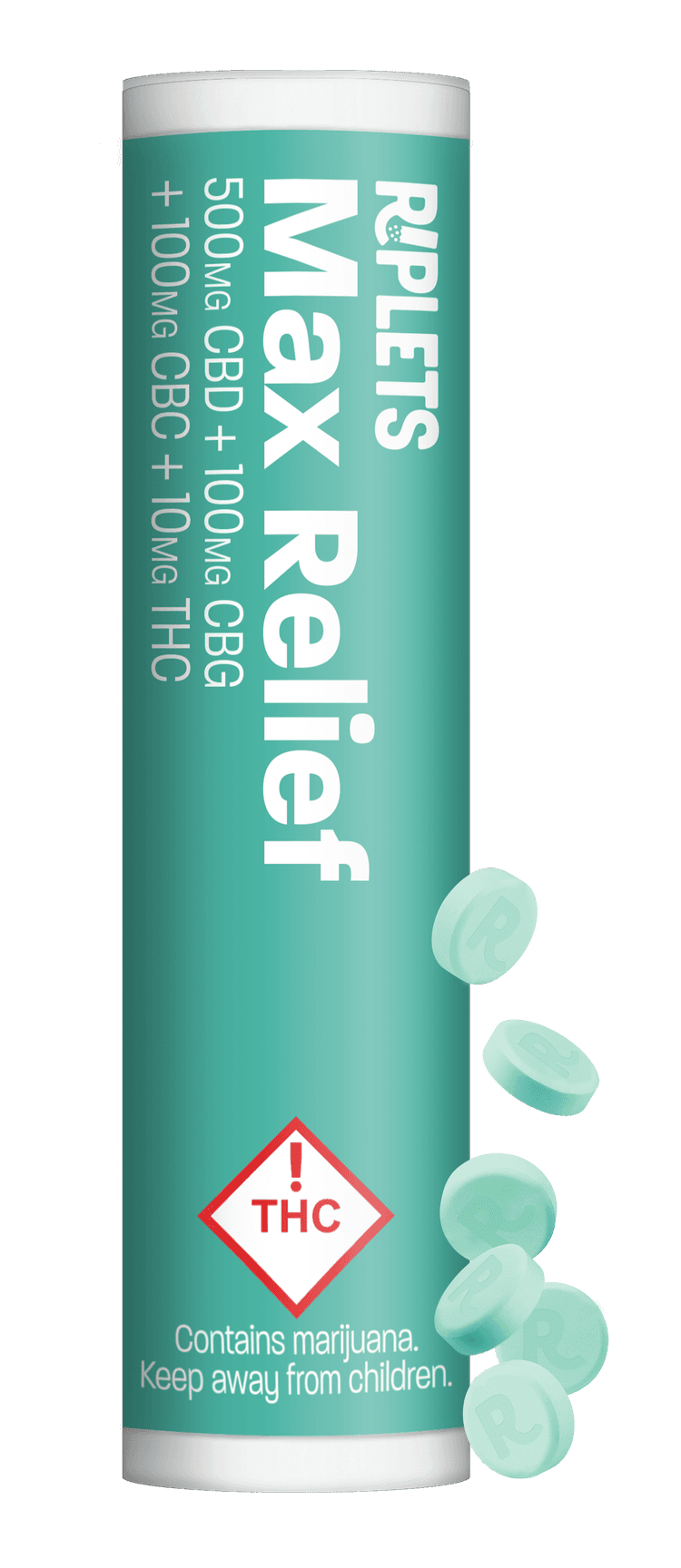 Riplets Max Relief - (CBD:CBG:CBC:THC) 10mg Tablets - Riplets
