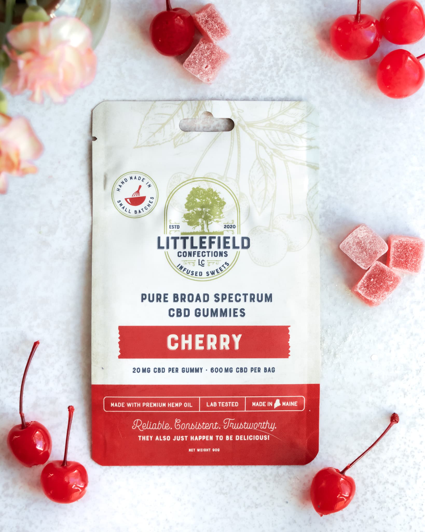 Littlefield Confections 600mg CBD Gummies - Cherry