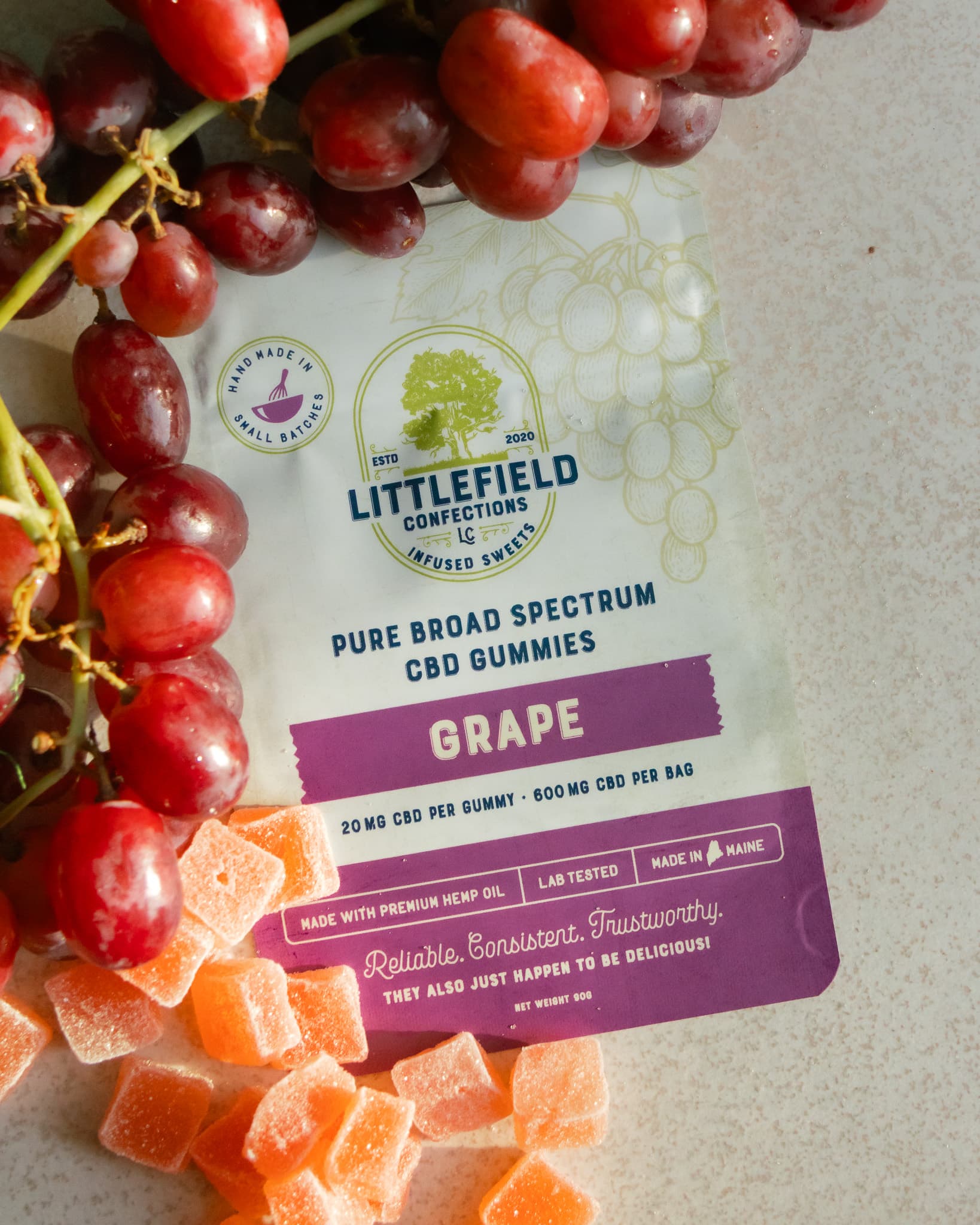 Littlefield Confections 600mg CBD Gummies - Grape