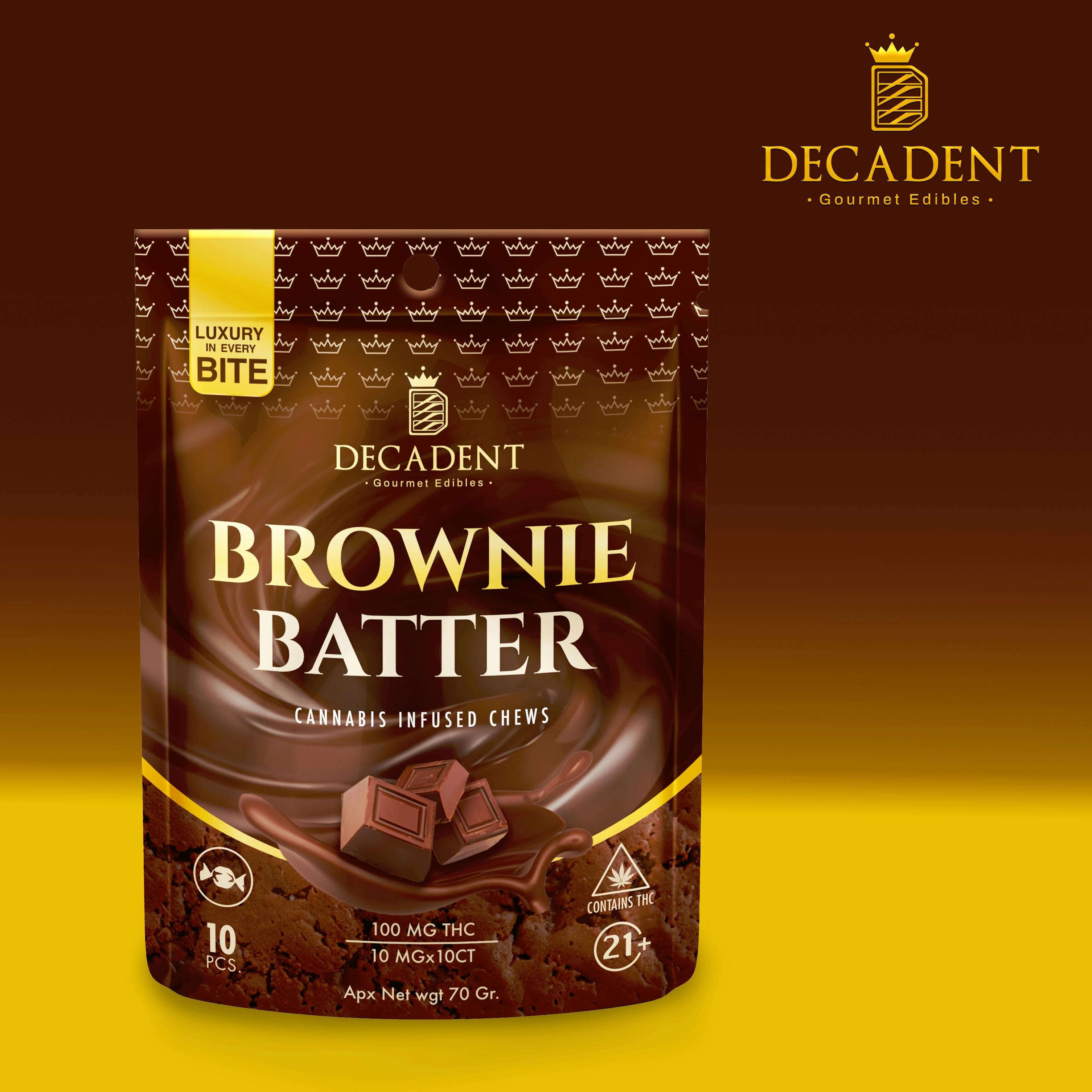 Decadent Decadent Candy Chews 100 MG Brownie Batter