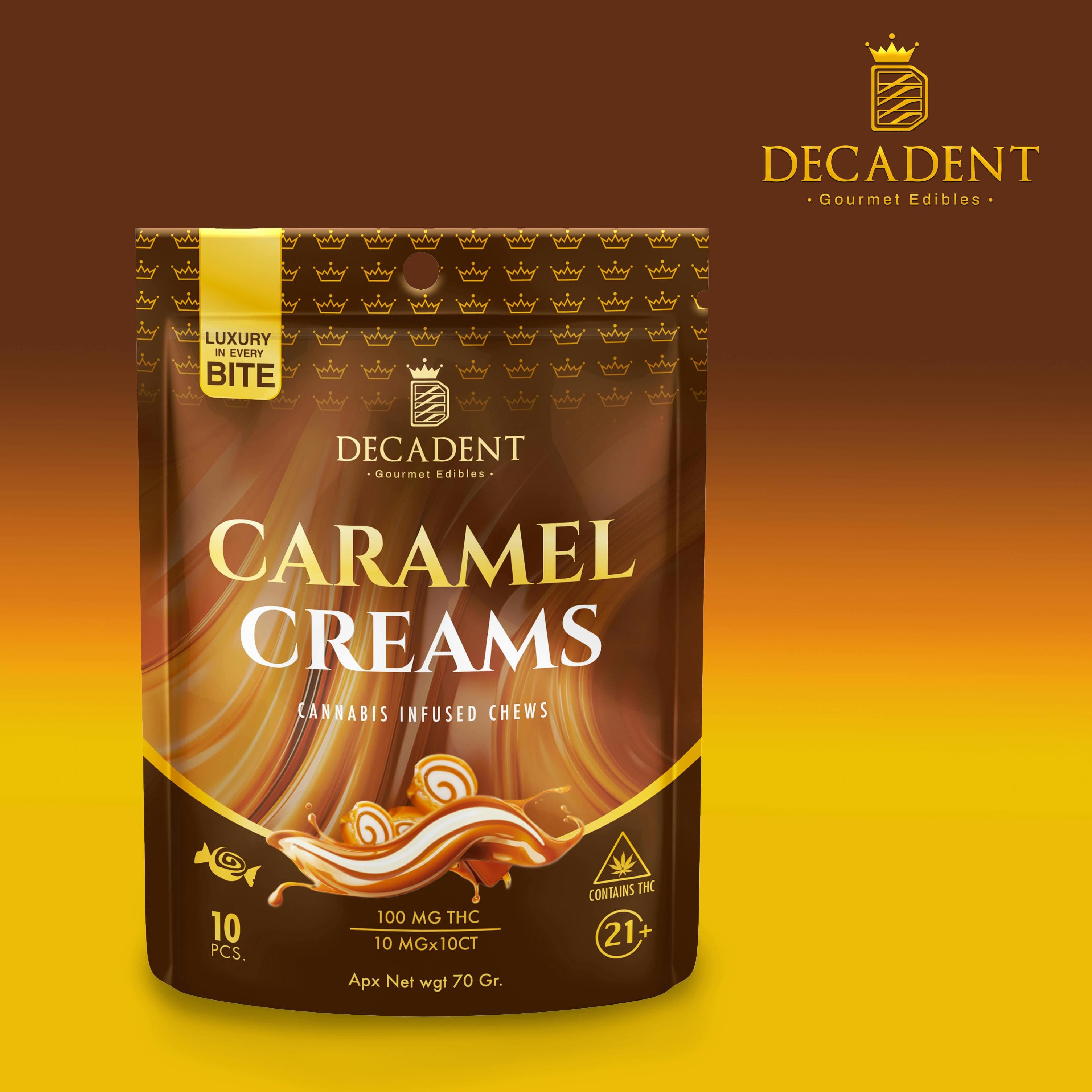 Decadent Decadent Candy Chews 100 MG Caramel Creams