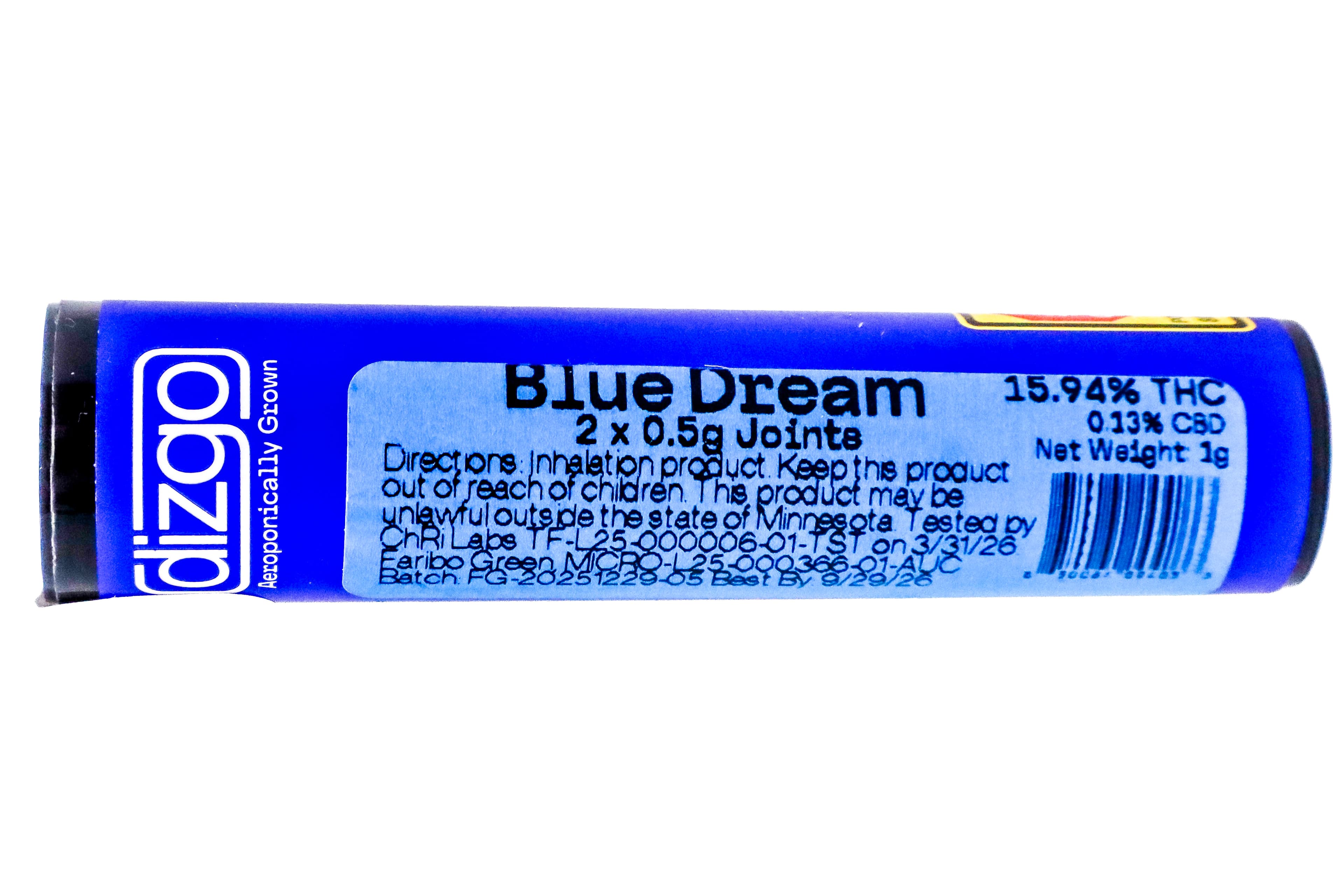 DZG Blue Dream Preroll 2pk 2822471486