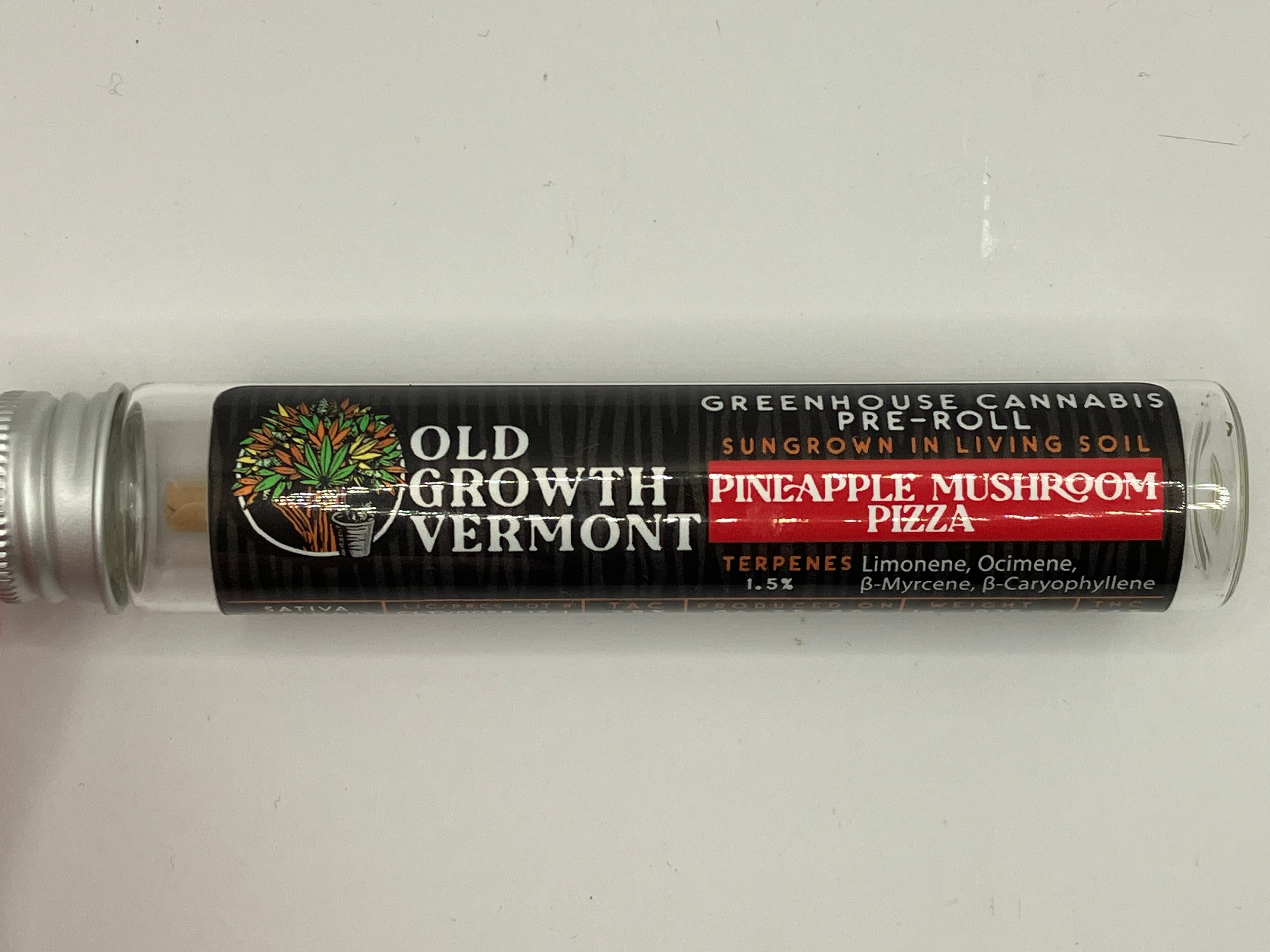Old Growth Vermont Pineapple Mushroom Pizza | Pre-rolls 1g-5pk | Old Growth Vermont