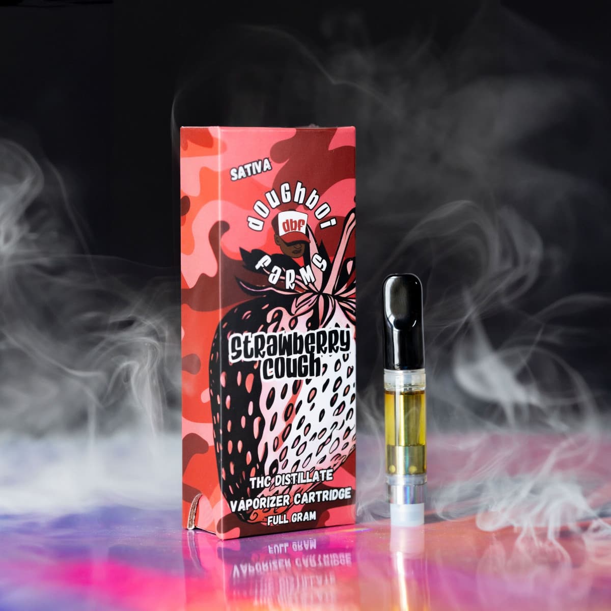 DoughBoi Farms Distillate Vape Cartridge - 1g | Doughboi Farms | Strawberry Cough