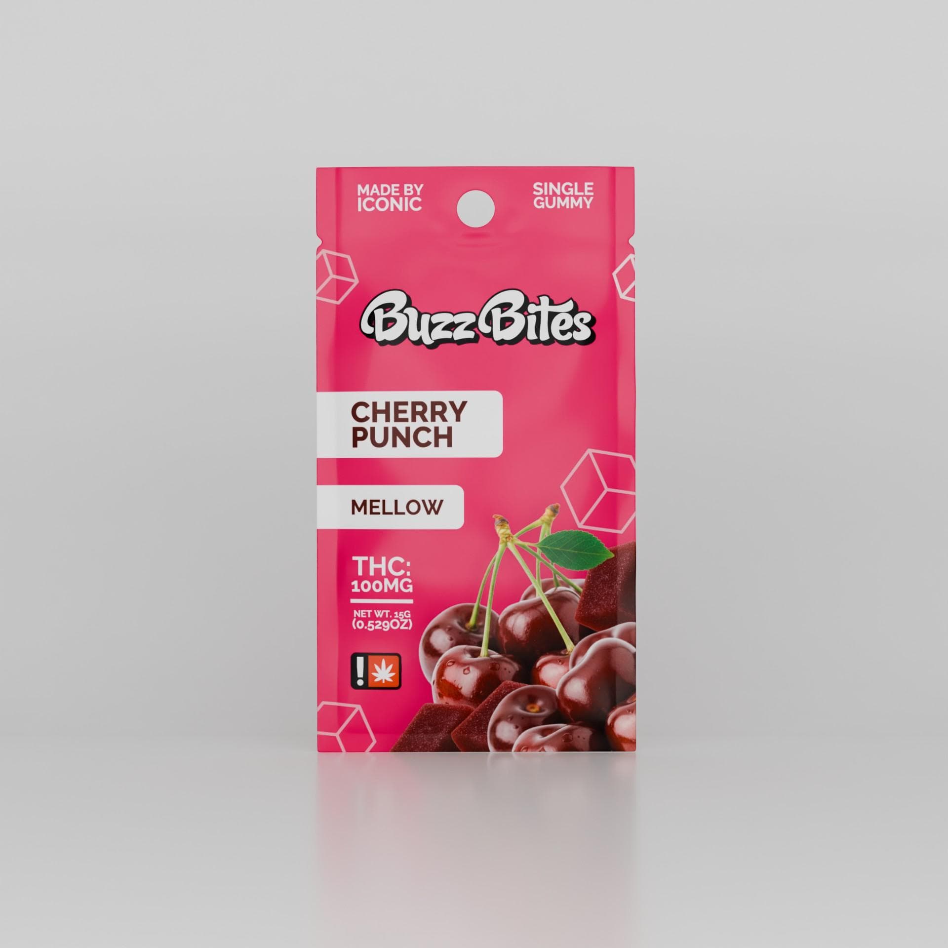 Buzz Bites Buzz Bites 100mg Single Cherry Punch Gummy