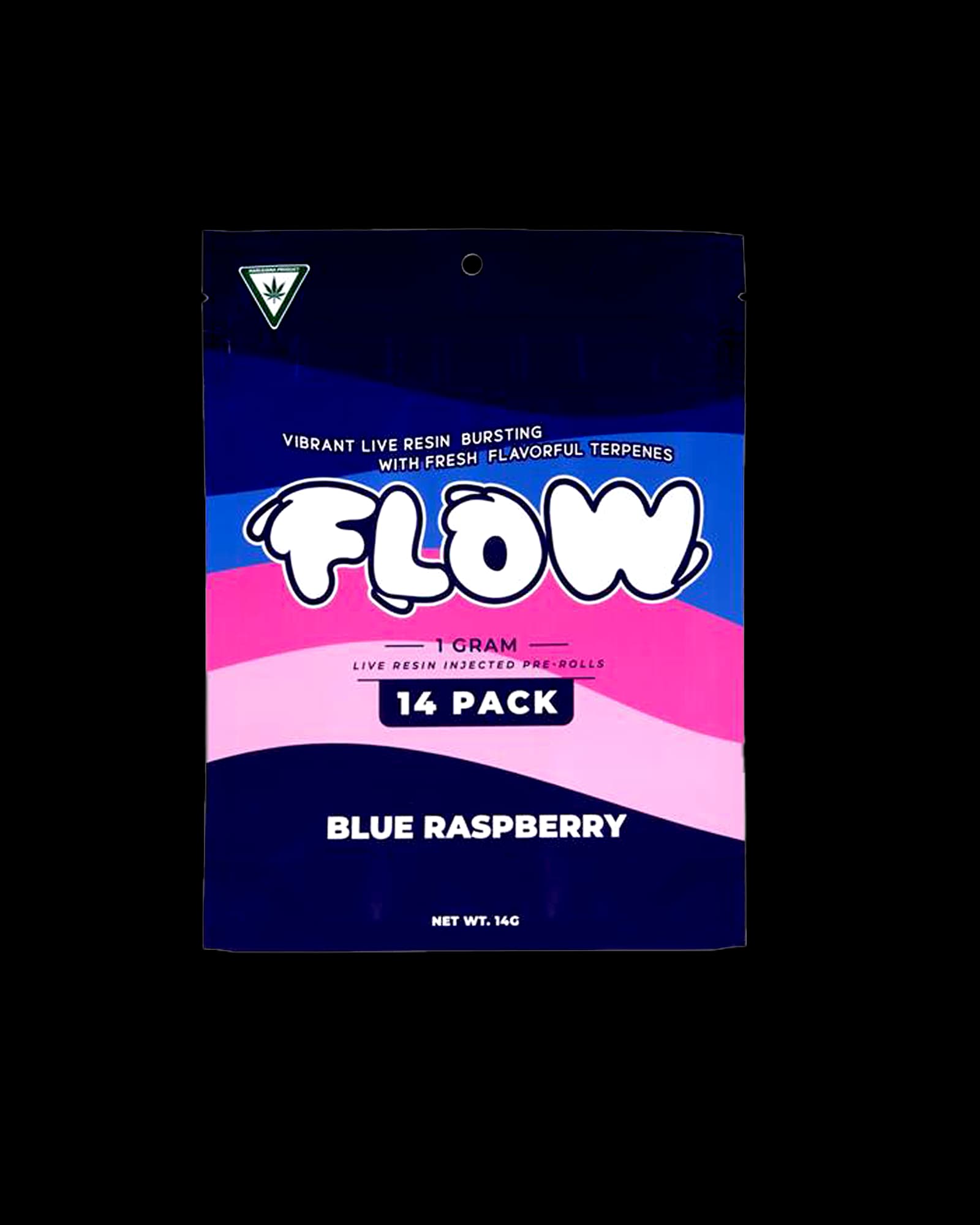FLOW BLUE RASPBERRY LIVE RESIN INFUSED PREROLL 14-PACK