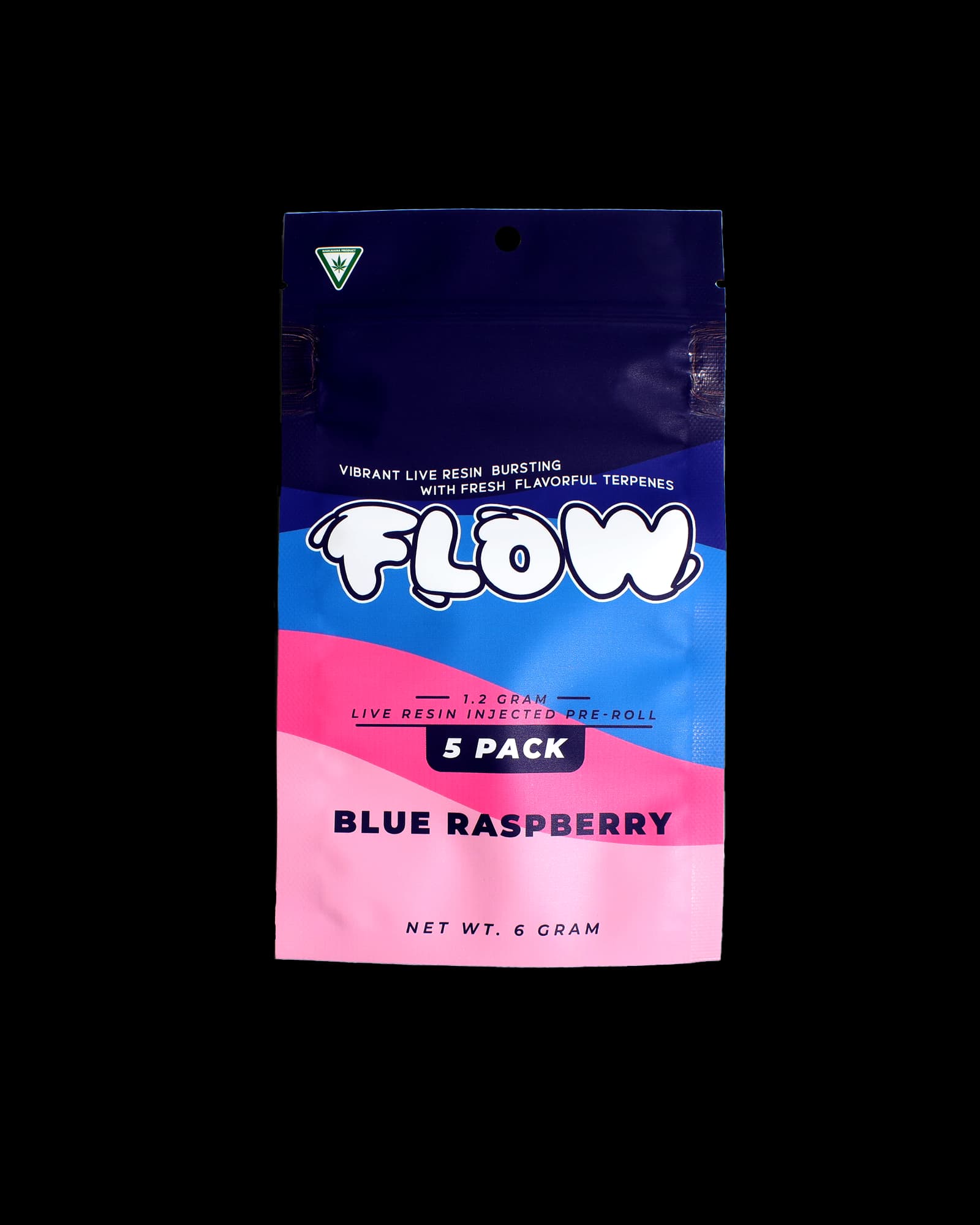 FLOW BLUE RASPBERRY LIVE RESIN INFUSED PREROLL 5-PACK